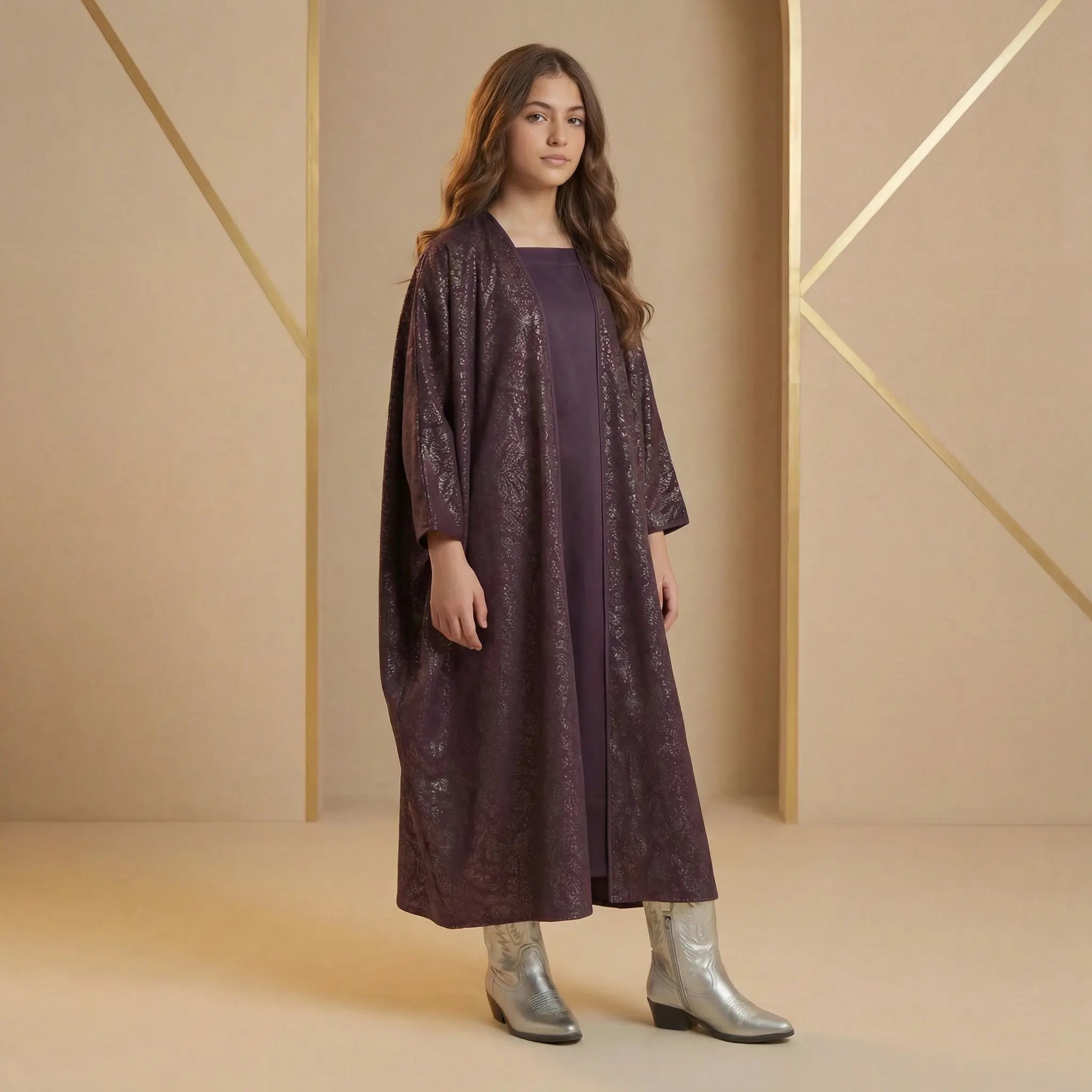 Layla Plum Shiney Bisht Set LAYALEE