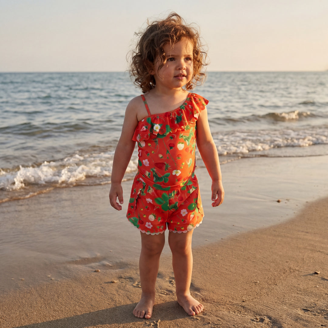 Girls Berry Bloom Swimsuit & Shorts
