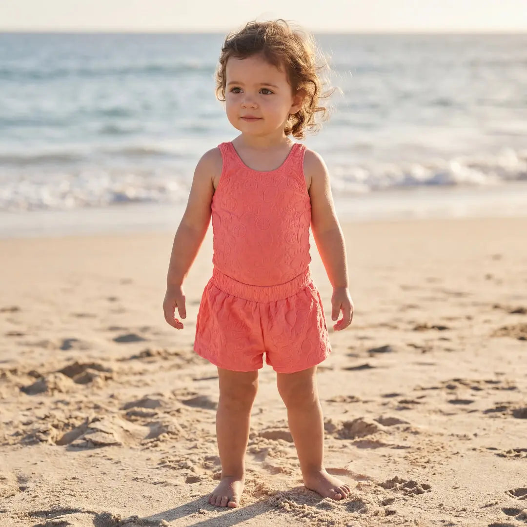 Girls Lemon Quotes Swimsuit & Trunks Set Molo
