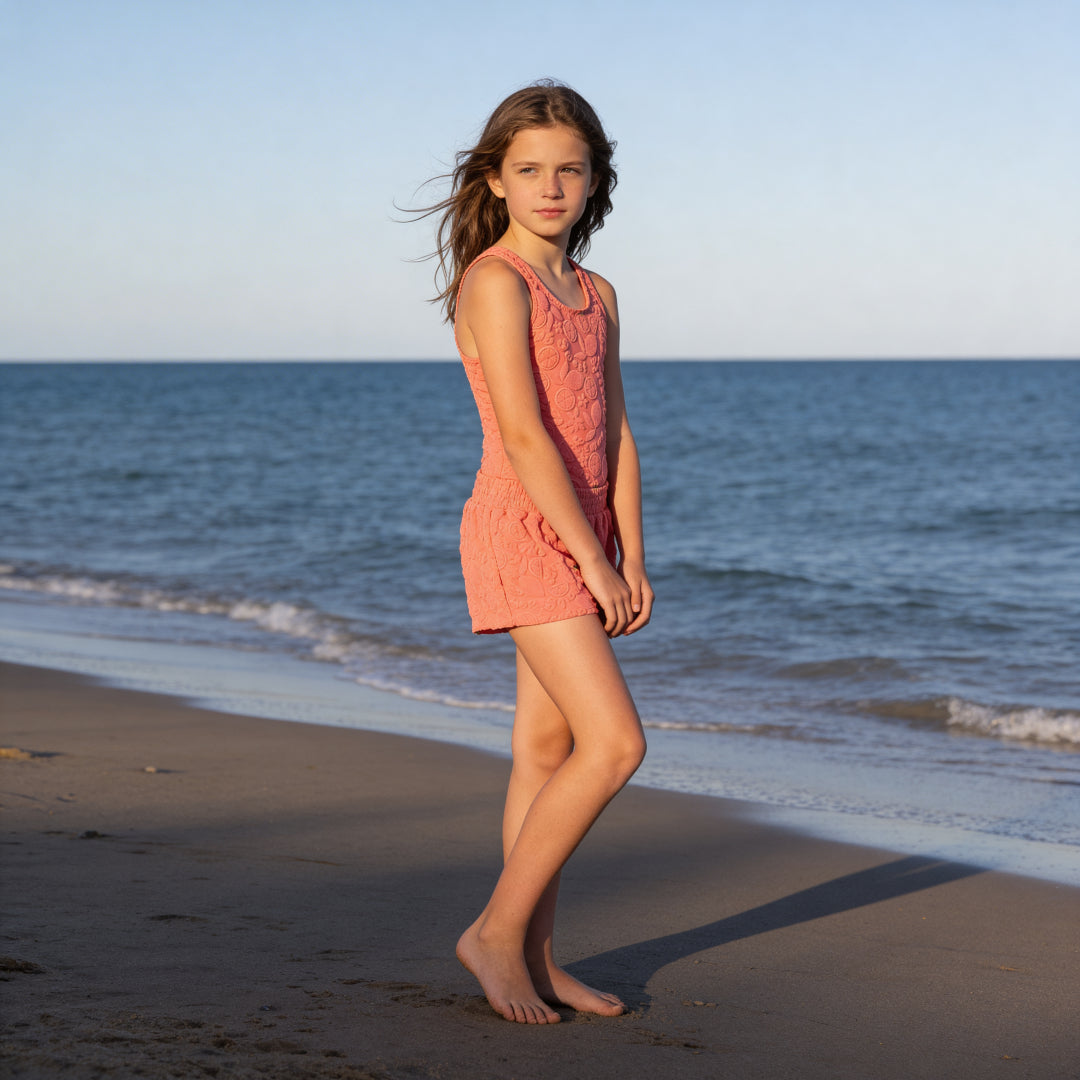 Girls Lemon Quotes Swimsuit & Trunks Set