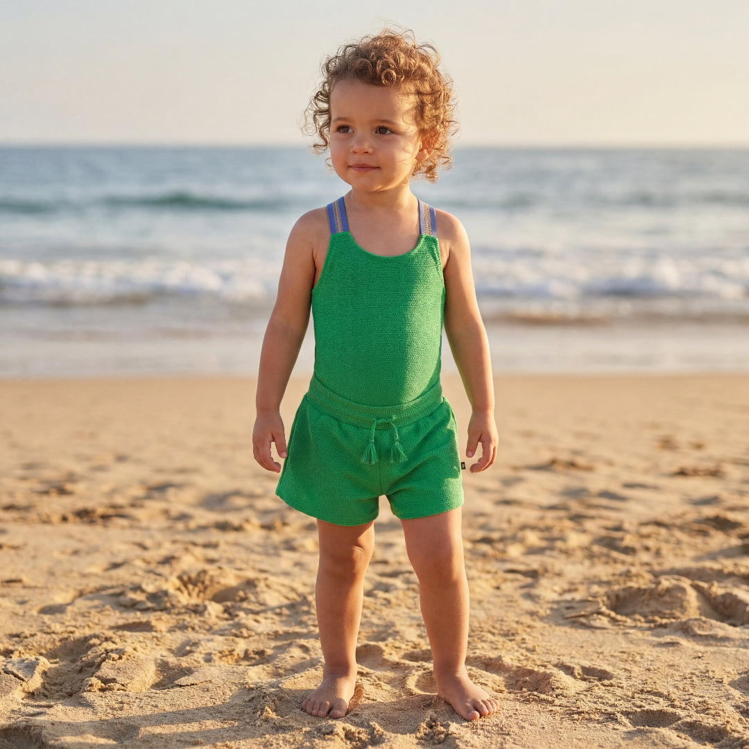 Girls Emerald Shine Swimsuit & Trunks
