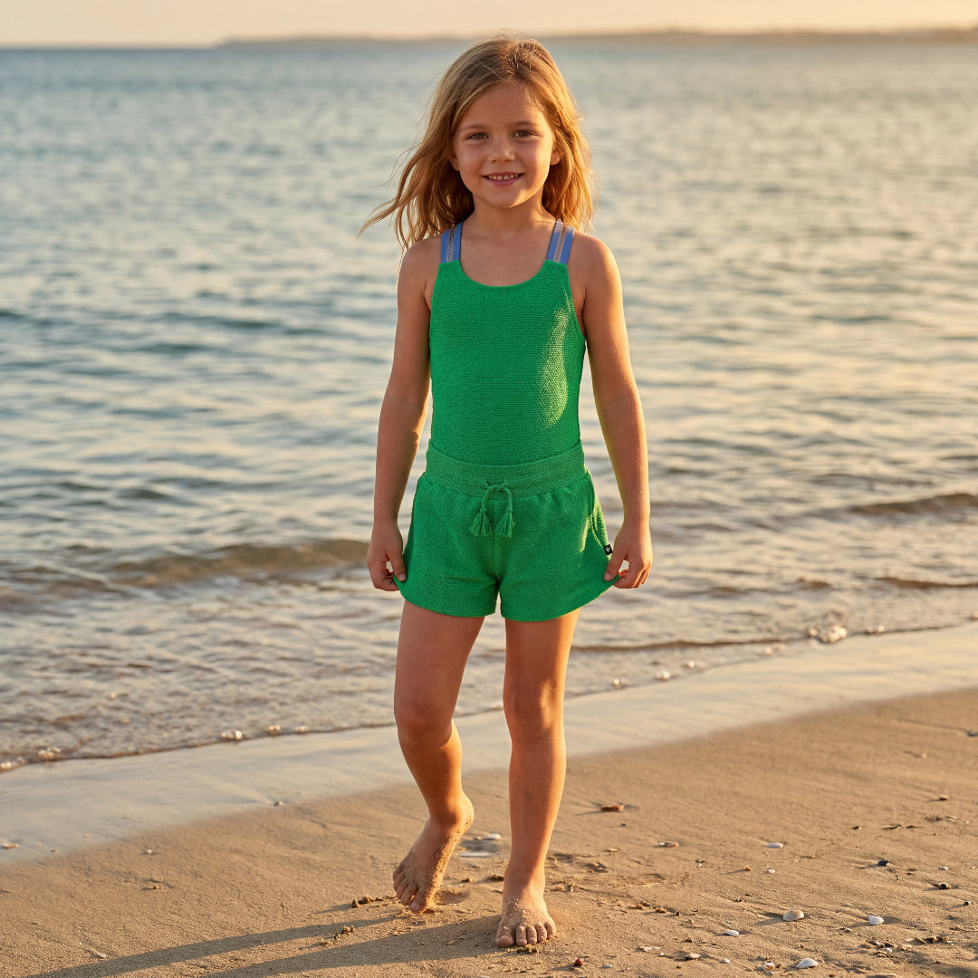 Girls Emerald Shine Swimsuit & Trunks