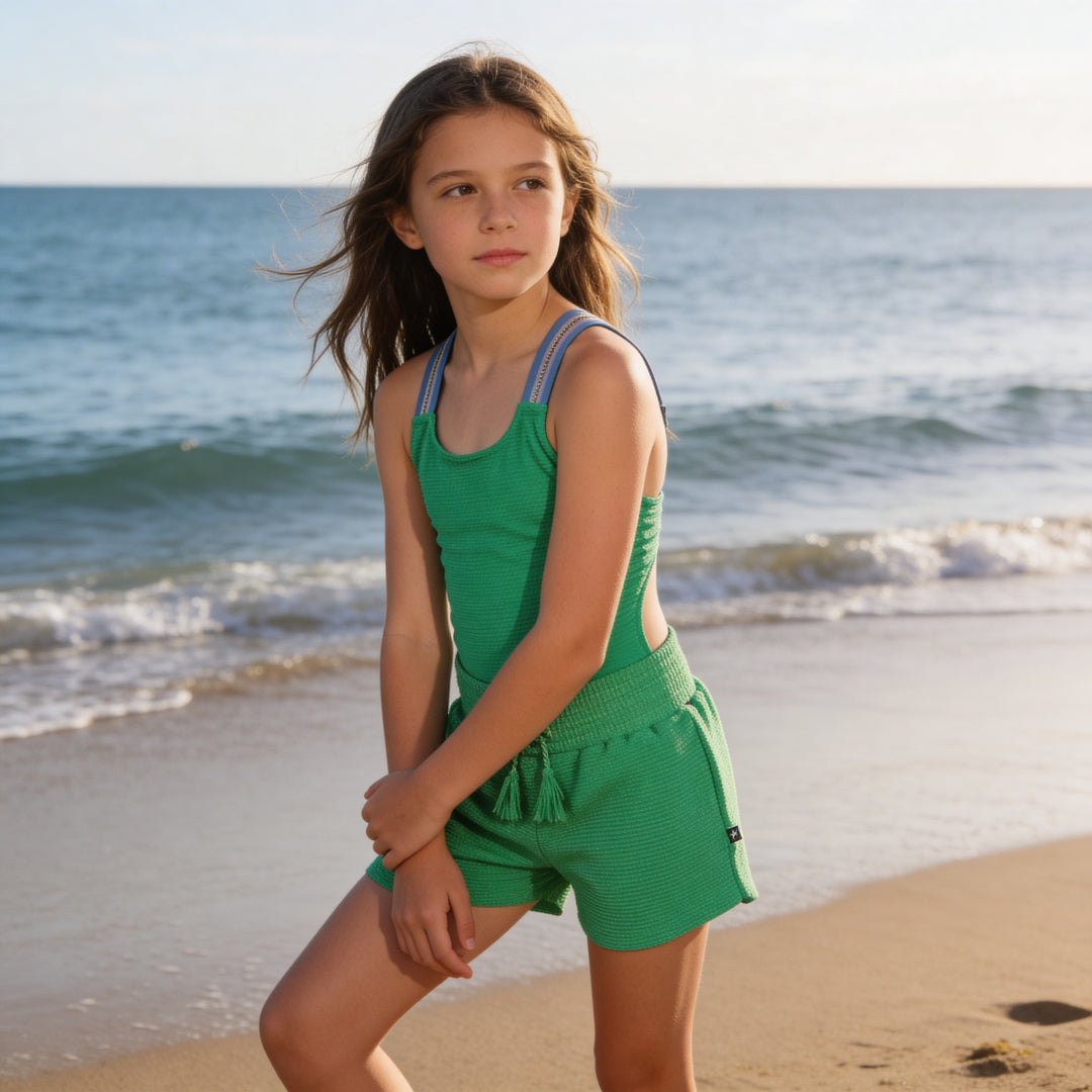 Girls Emerald Shine Swimsuit & Trunks