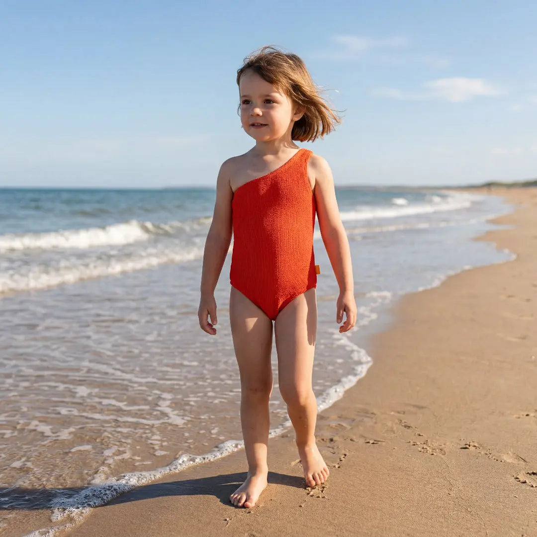 Girls One-Shoulder Strawberry Hot Swimsuit Molo