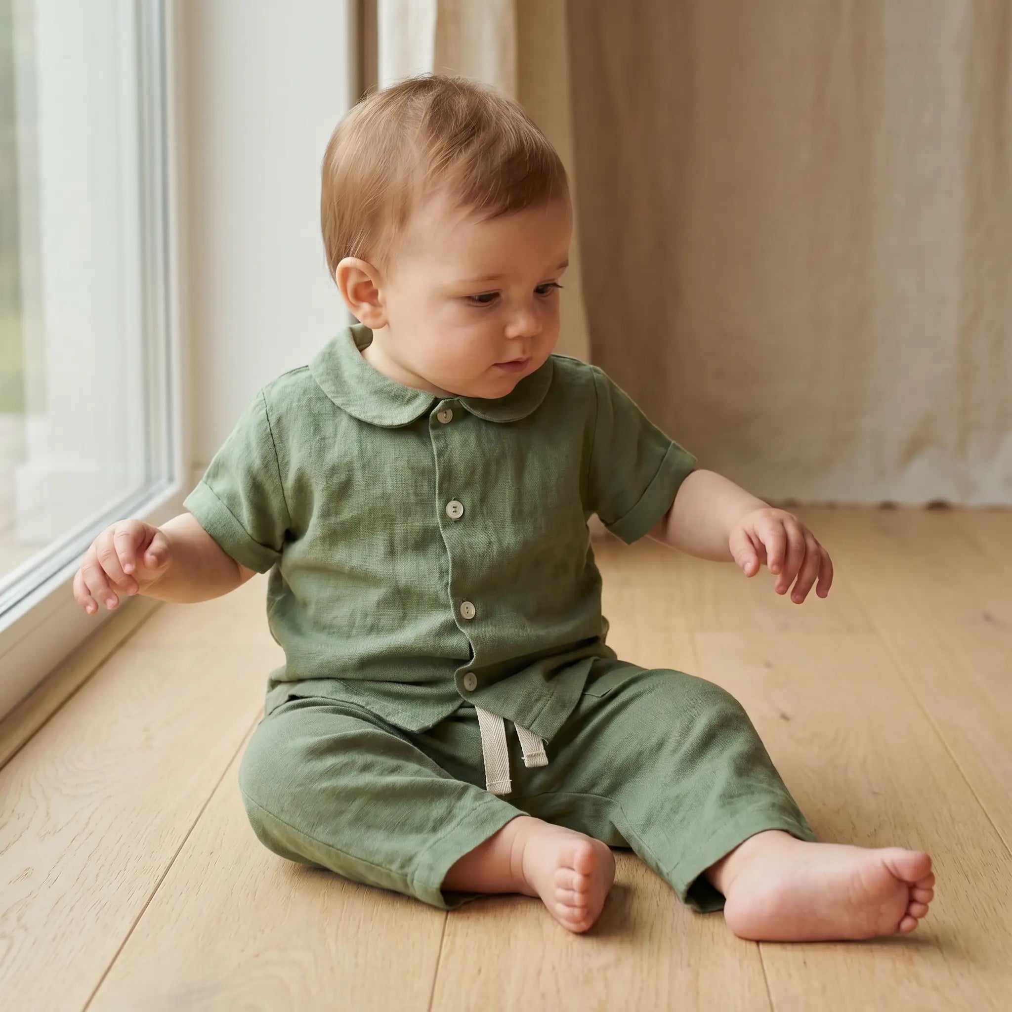 Frost Linen Baby Shirt & Pants SUUKY