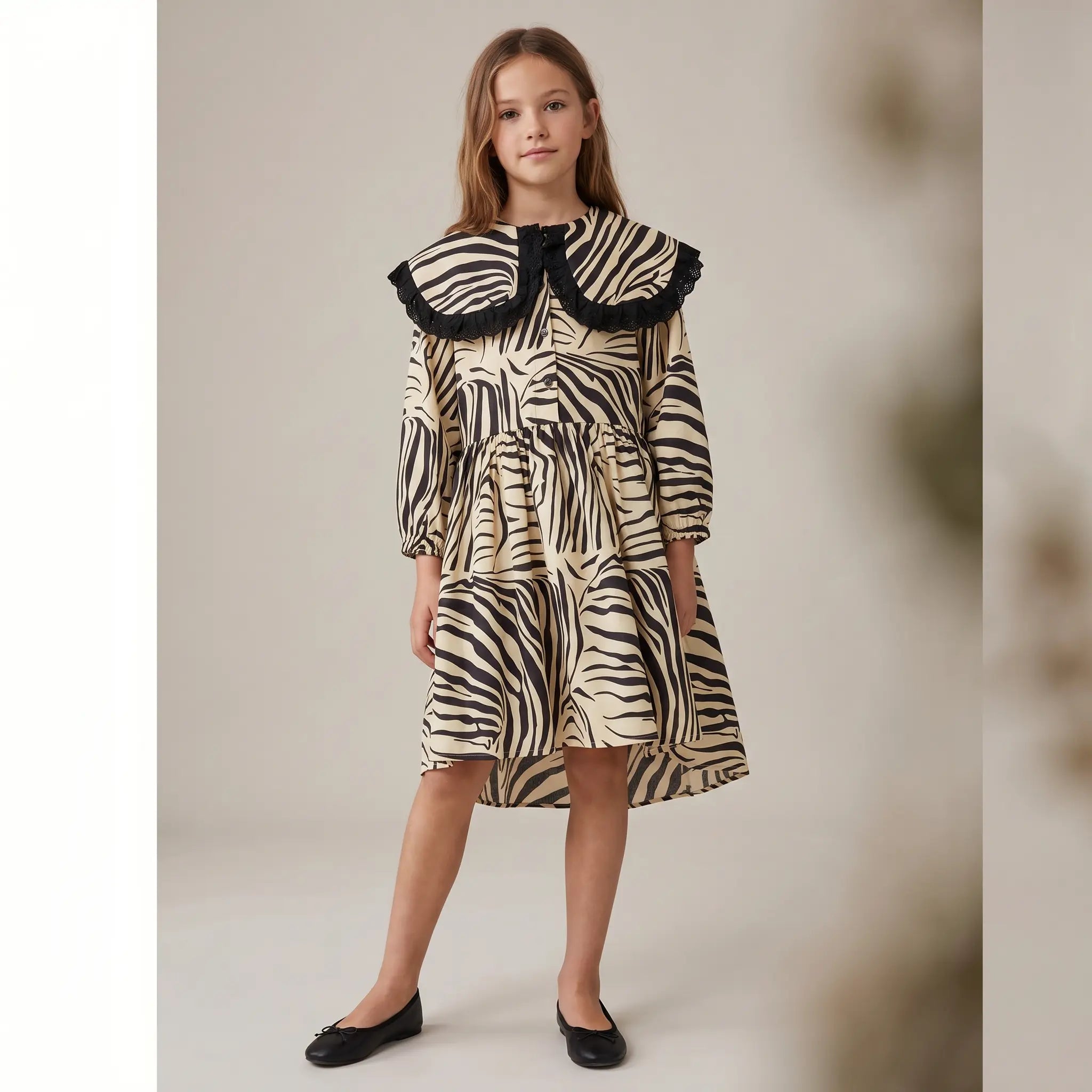 Zebra Black Dress WOLF & RITA