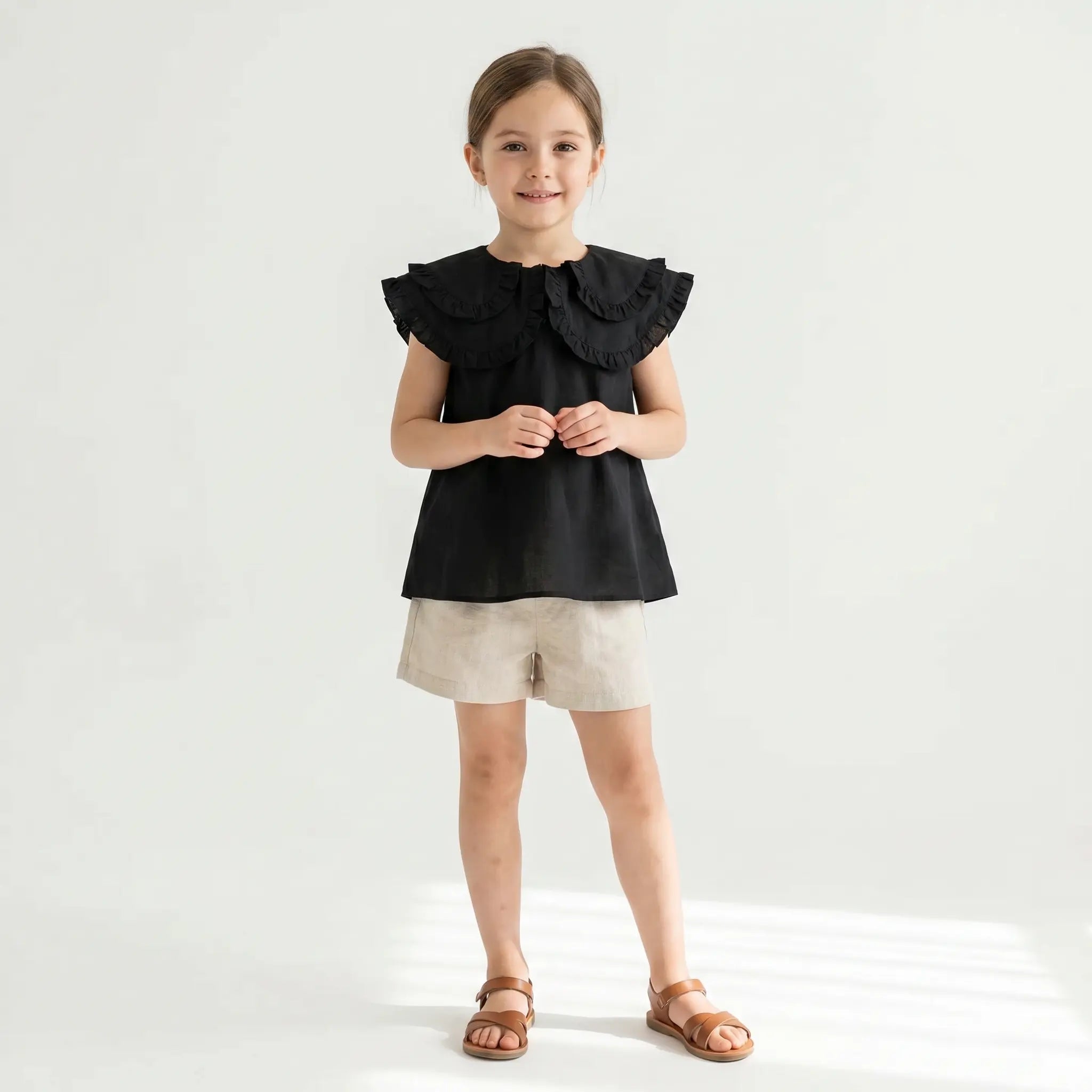 Clarissa Black Woven Blouse WOLF & RITA