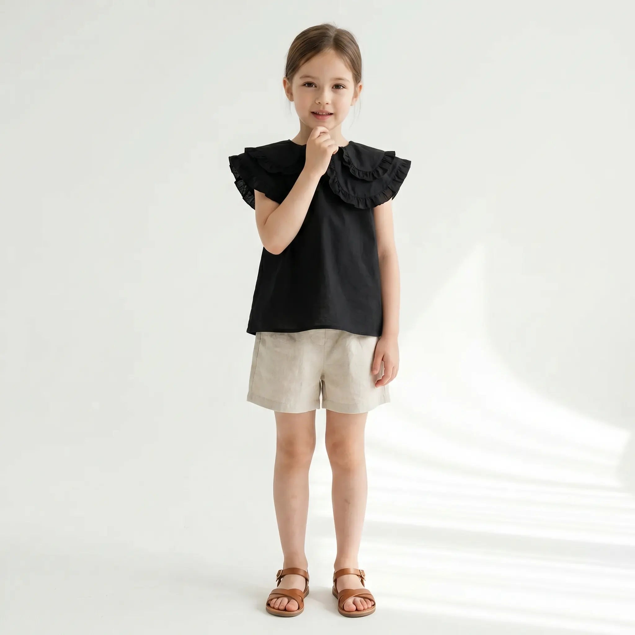 Clarissa Black Woven Blouse WOLF & RITA