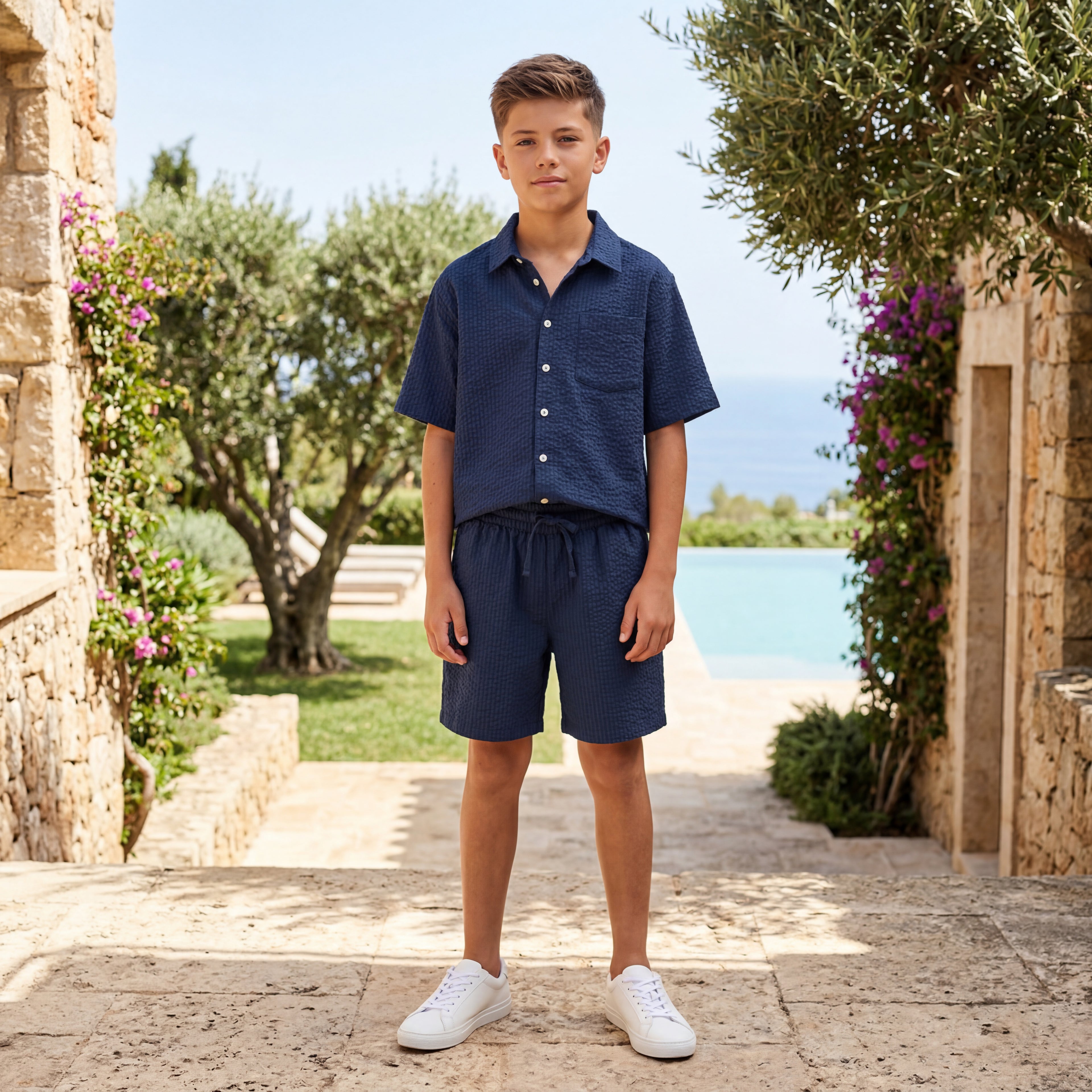 Boys Oceanica Organic Cotton Shirt & Shorts Set
