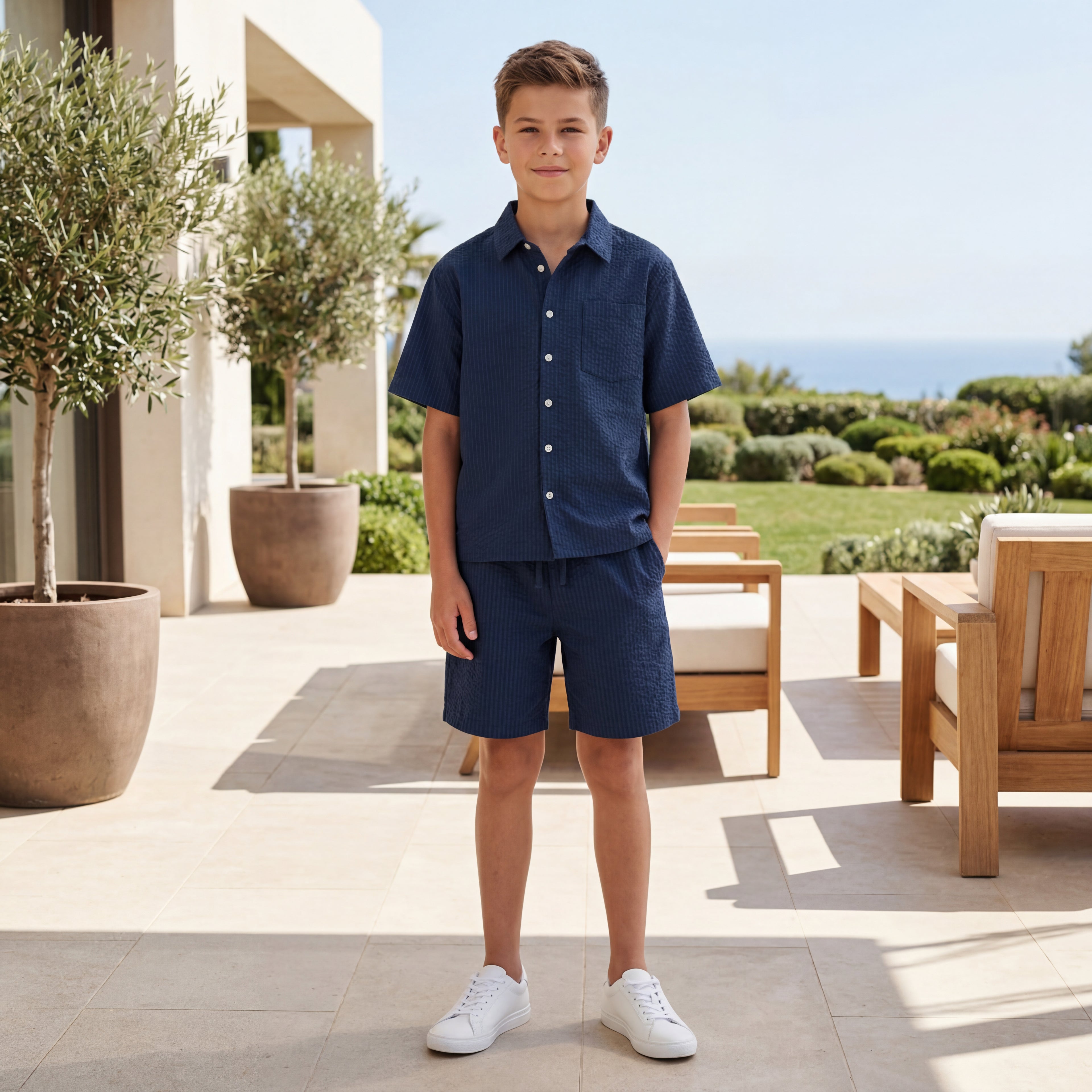 Boys Oceanica Organic Cotton Shirt & Shorts Set