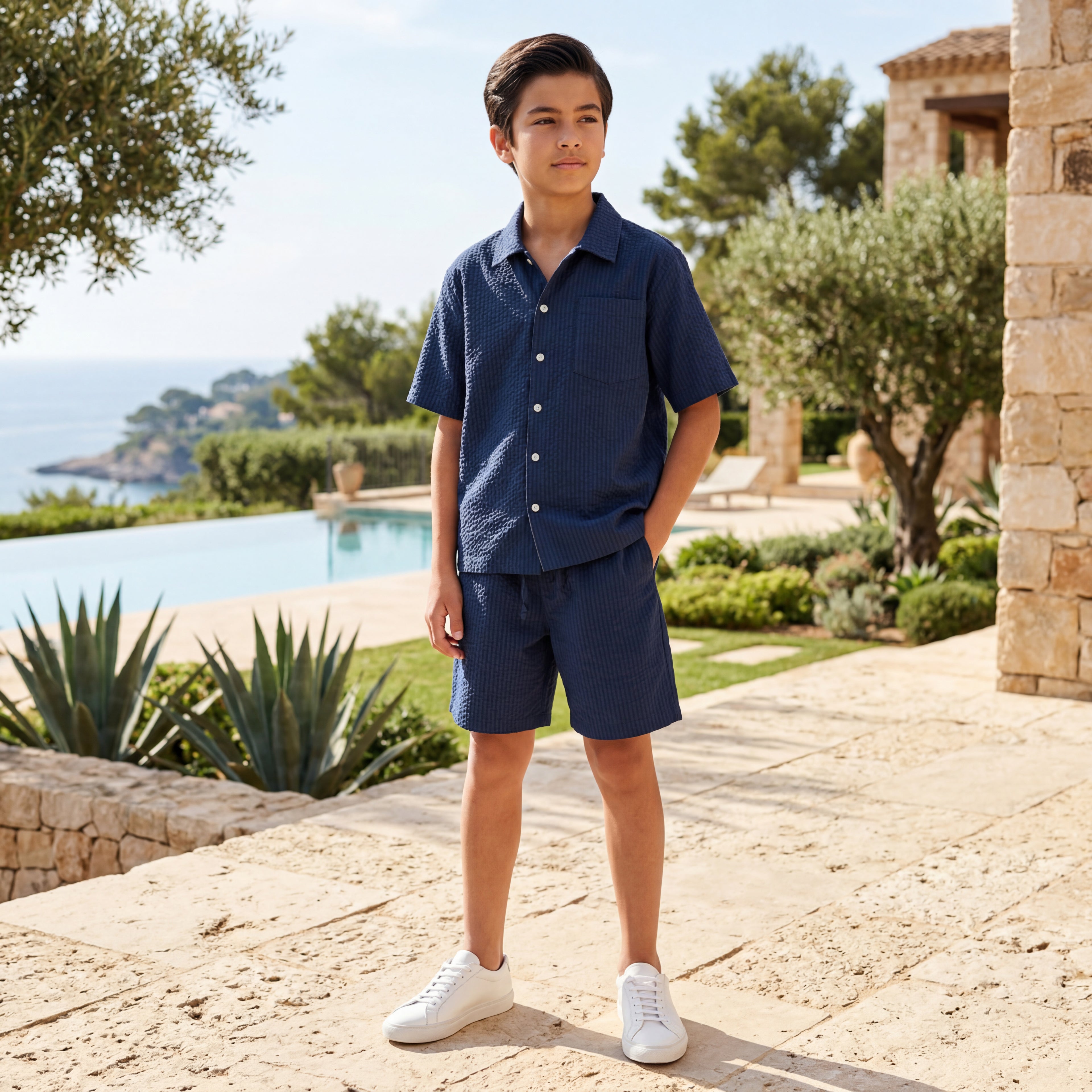 Boys Oceanica Organic Cotton Shirt & Shorts Set