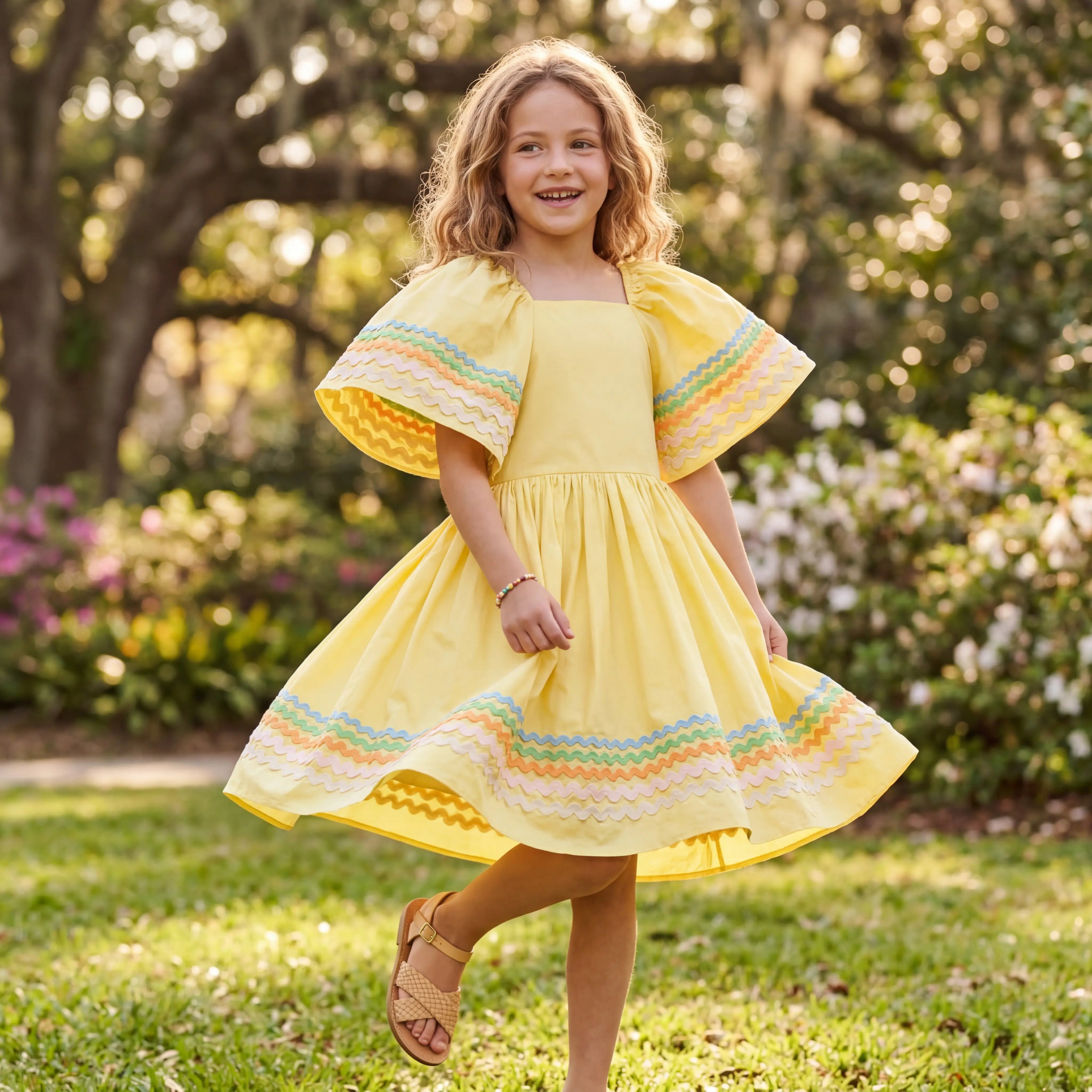 Girls Sunshine Wave Organic Cotton Dress Molo
