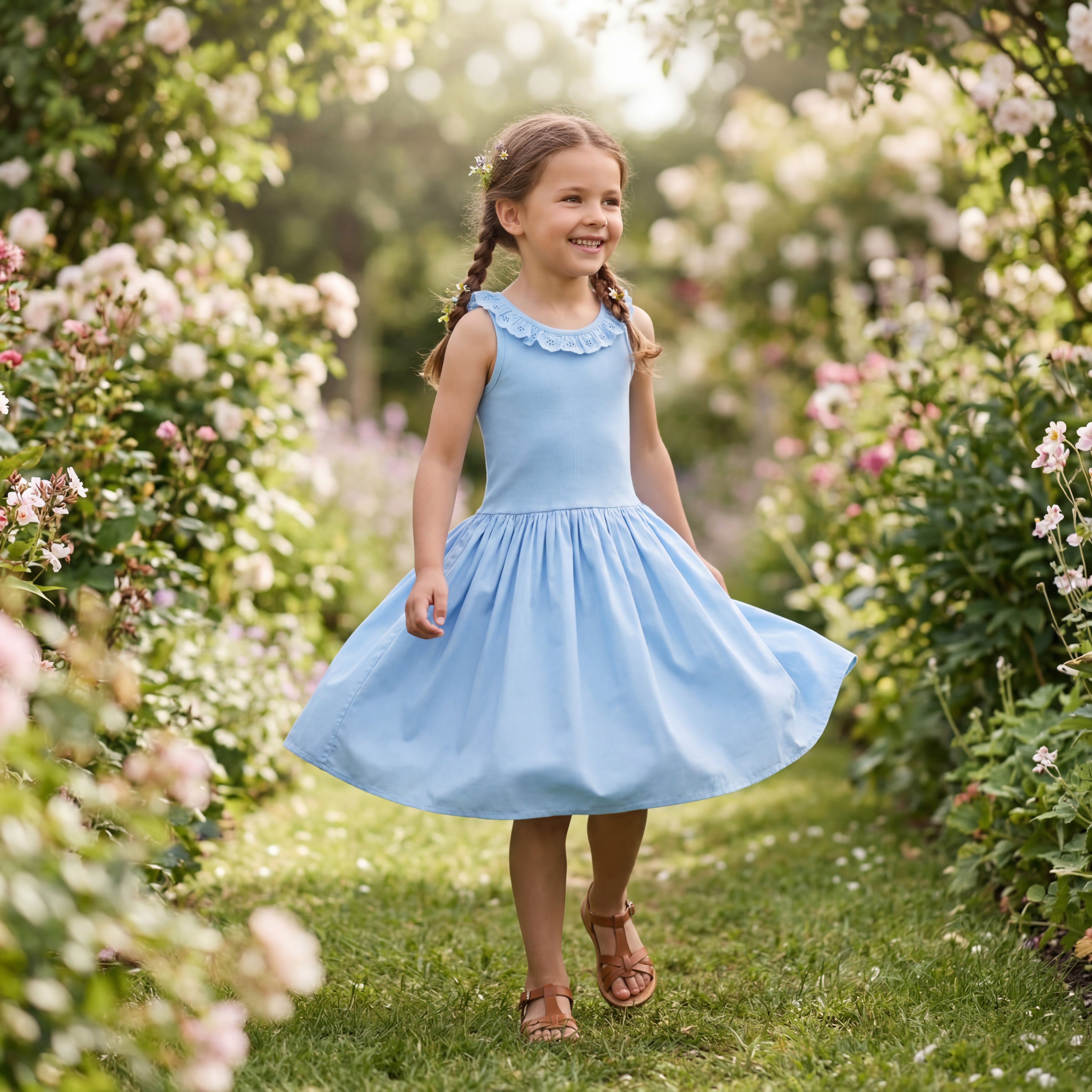 Girls Sparkling Sea Organic Cotton Dress