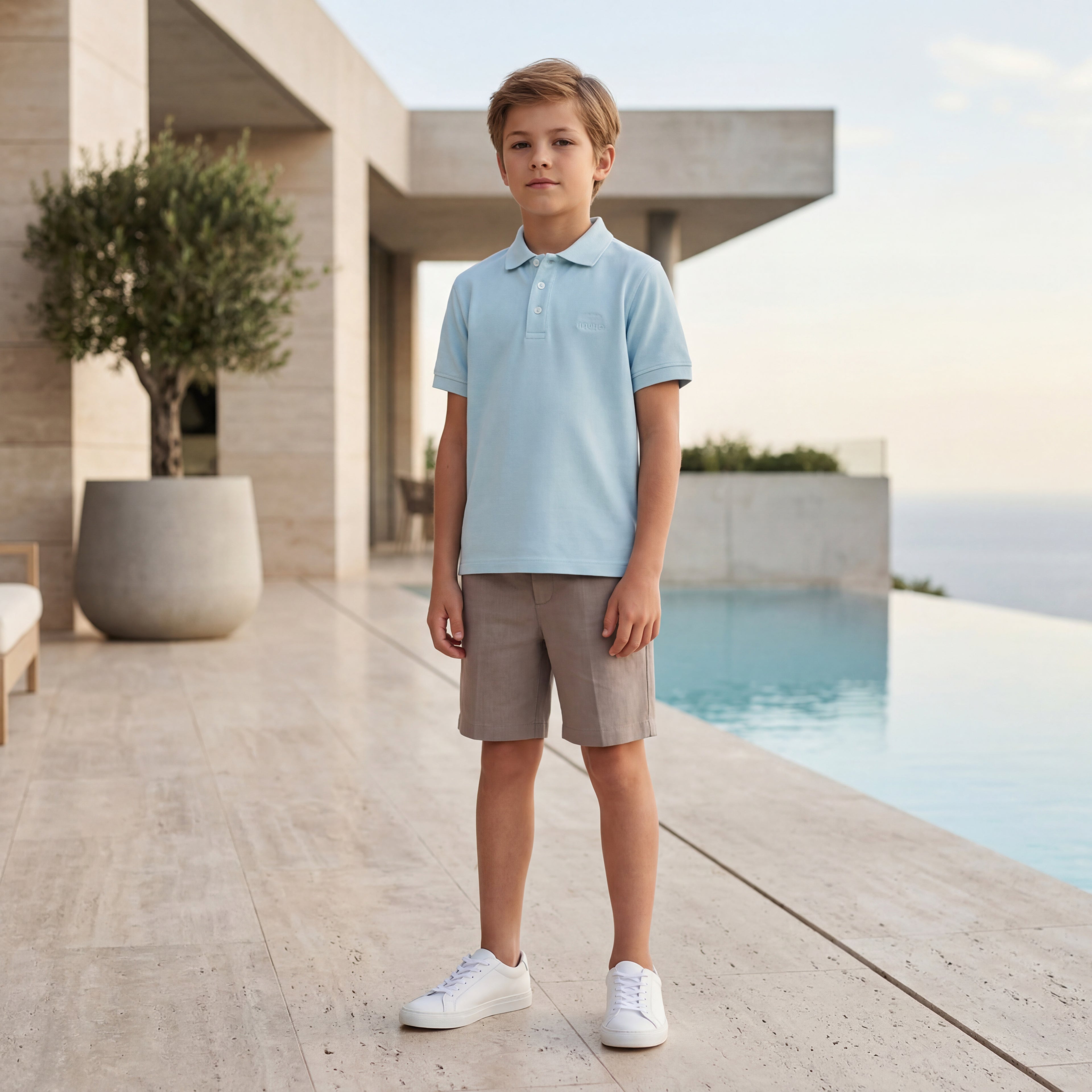 Boys Stream Organic Cotton Polo Shirt