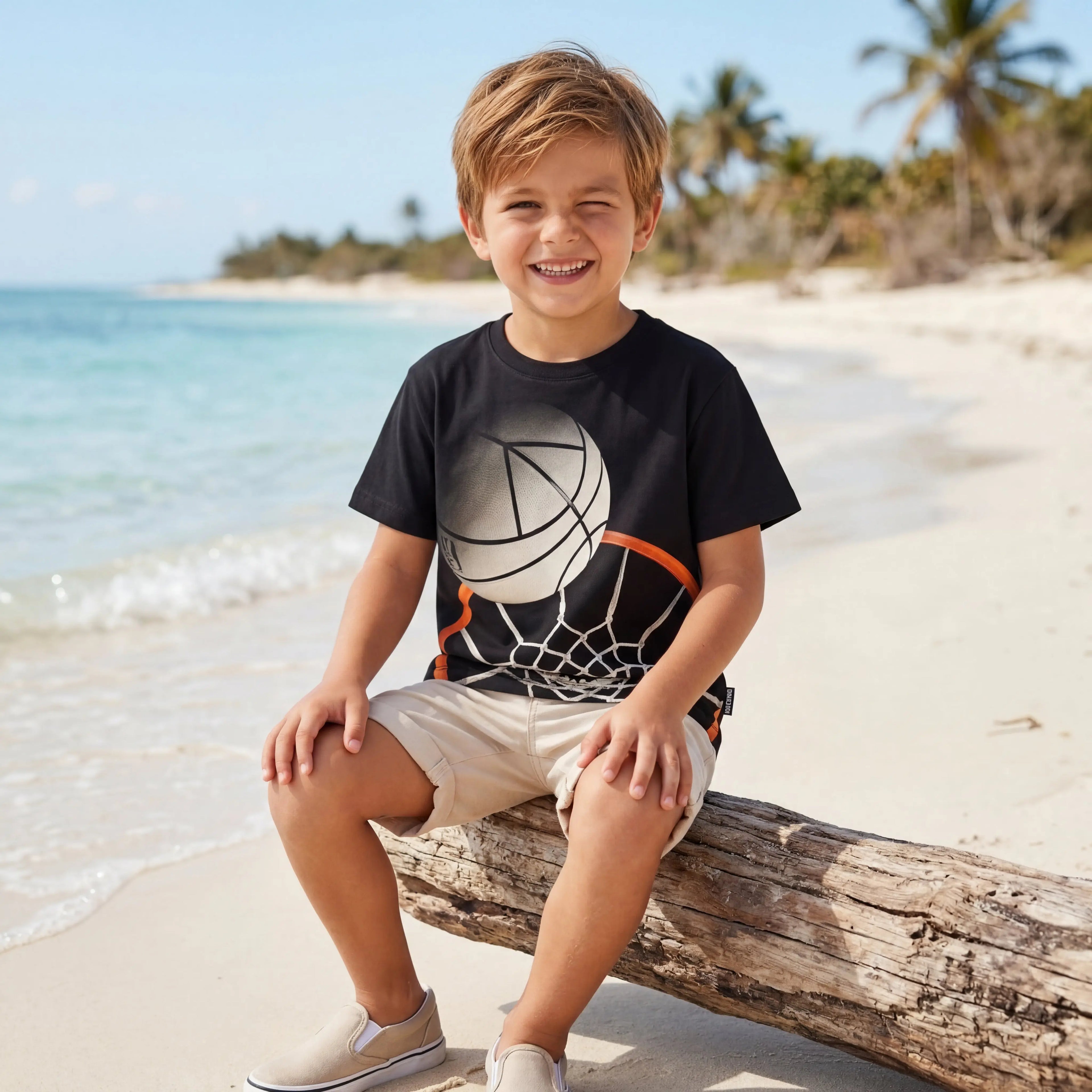 Boys Basket Hoop Organic Cotton T-Shirt Molo