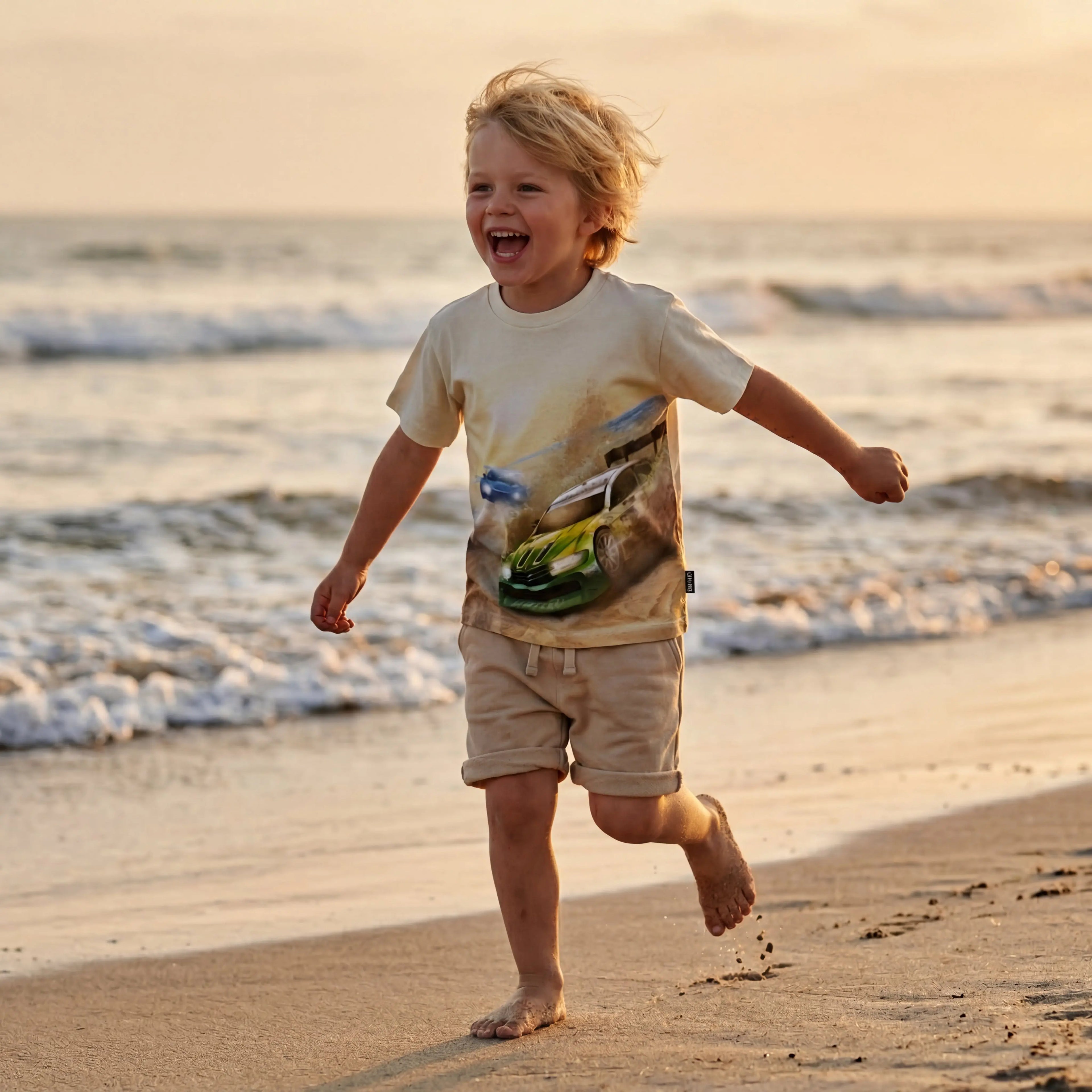 Boys Beach Race Organic Cotton T-Shirt Molo