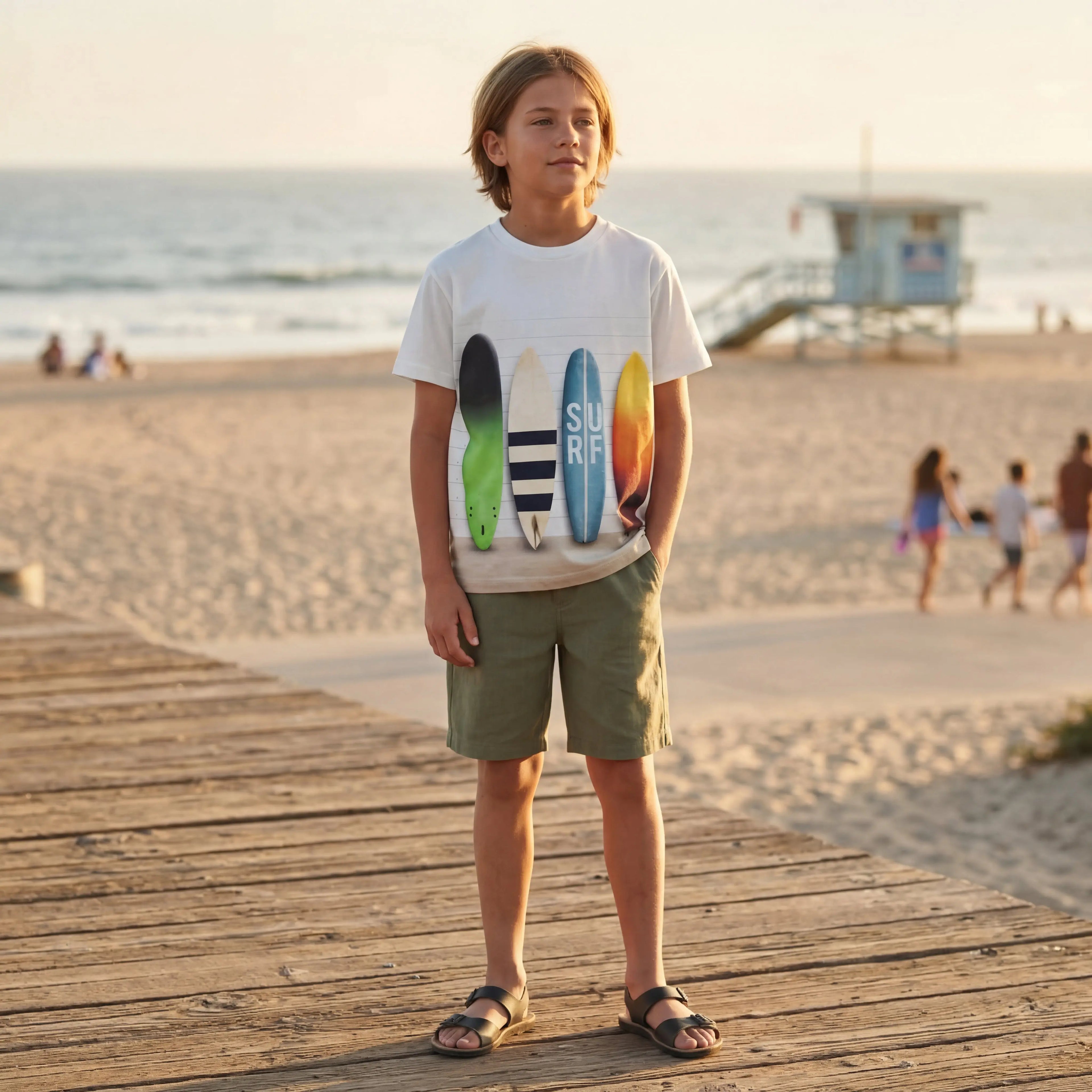 Boys Board Line-up Organic Cotton T-Shirt Molo