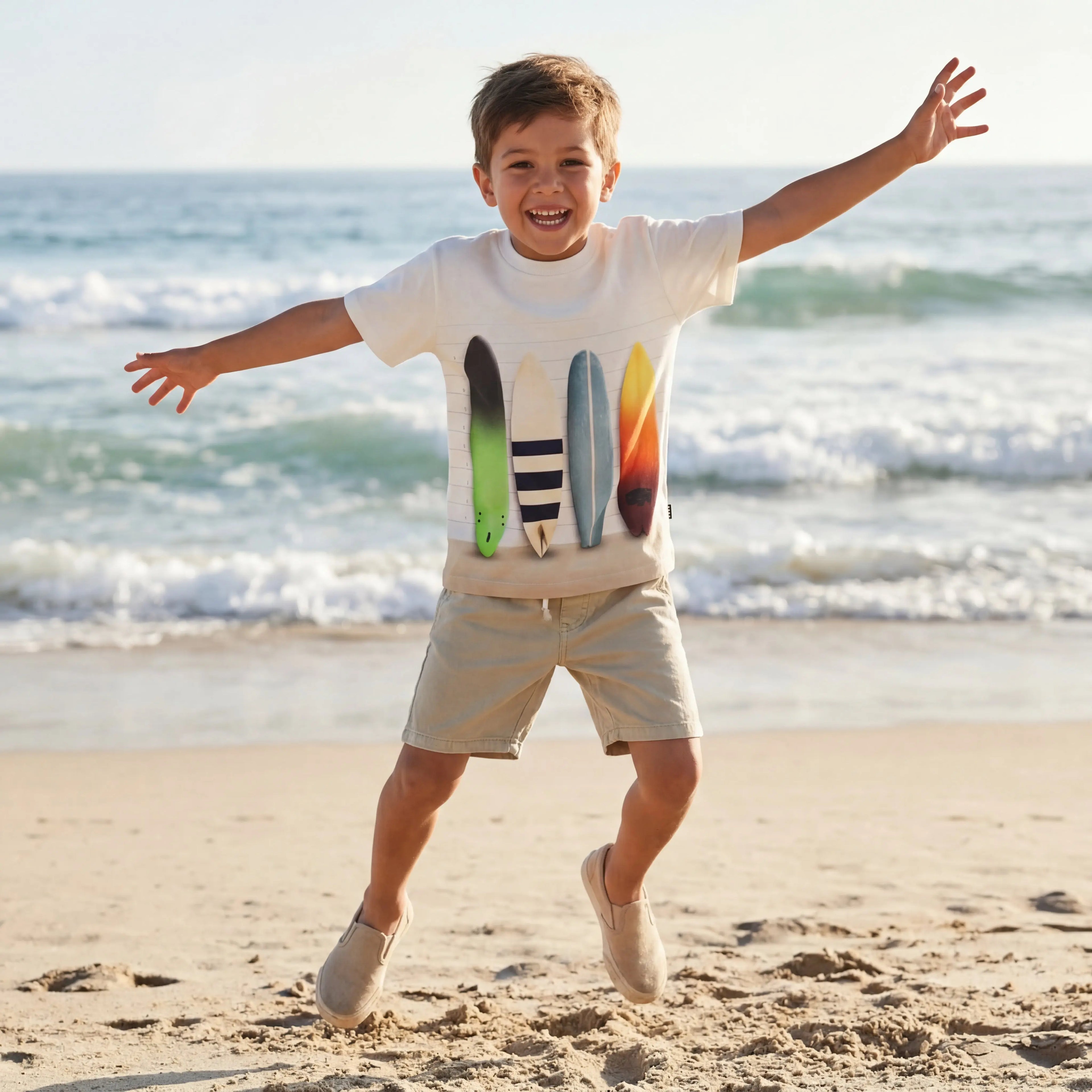 Boys Board Line-up Organic Cotton T-Shirt Molo