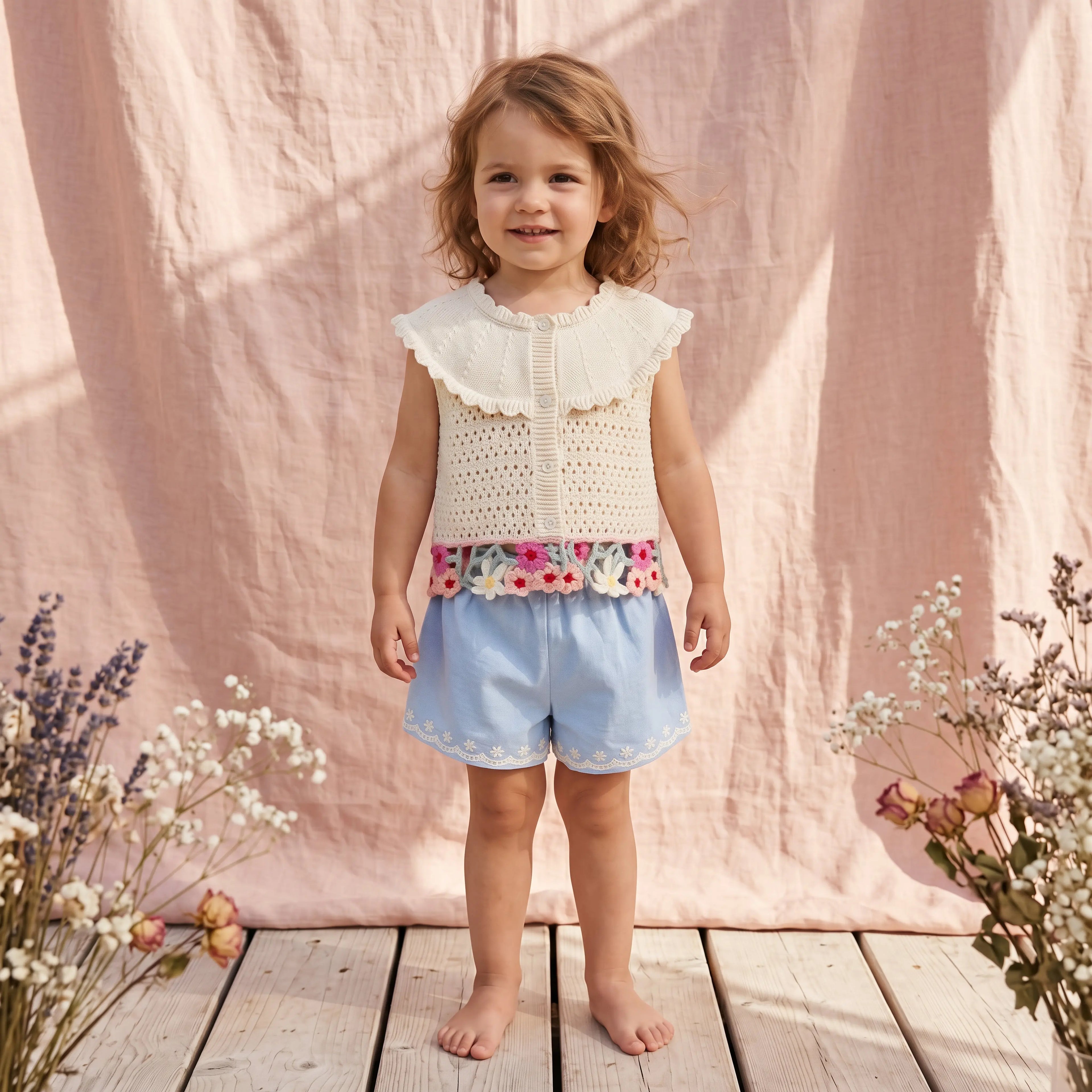 Elea Knit Top & Vally Shorts Set for Girls LOUISE MISHA
