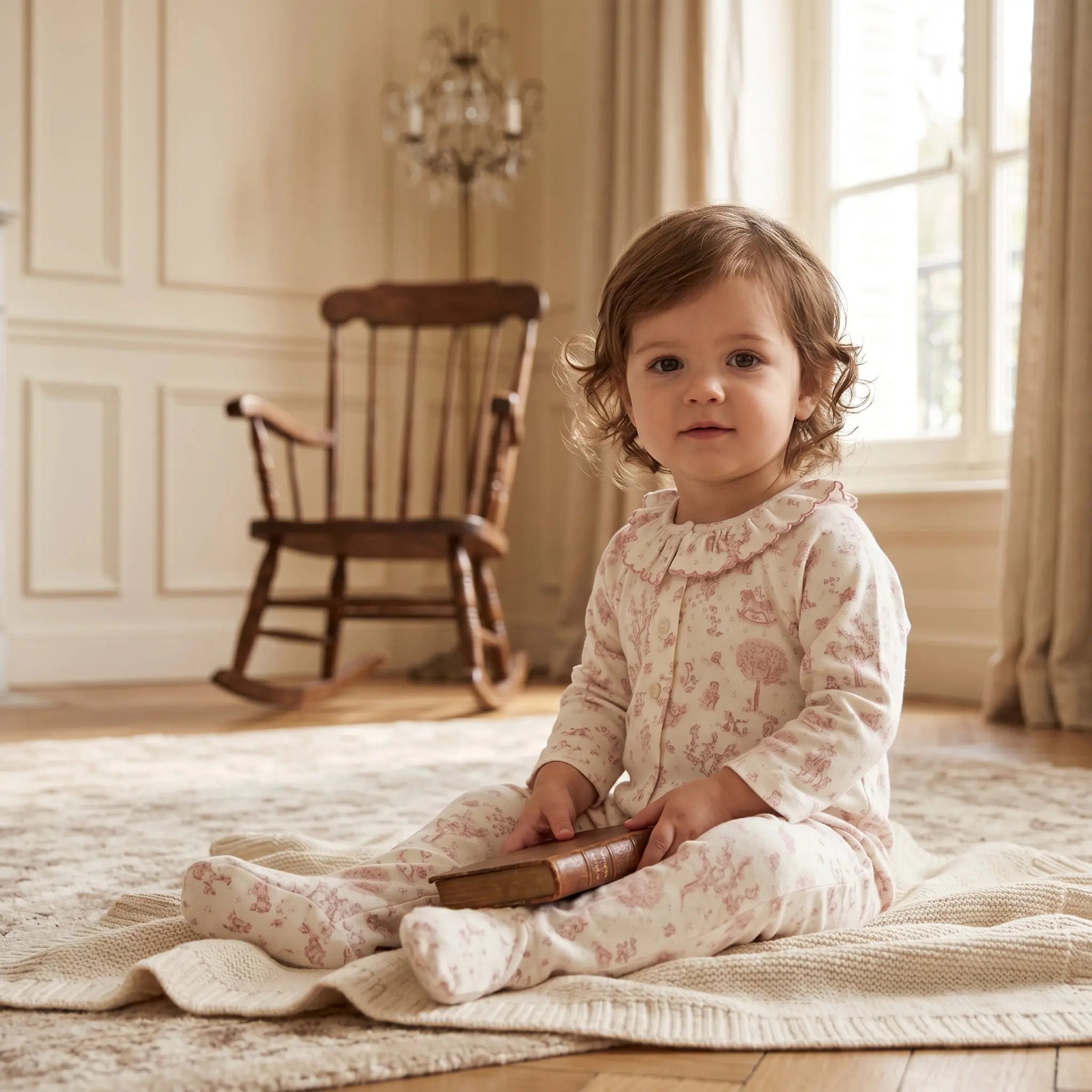 Baby Girls Pink Fantasy Garden Cotton Romper TARTINE ET CHOCOLAT
