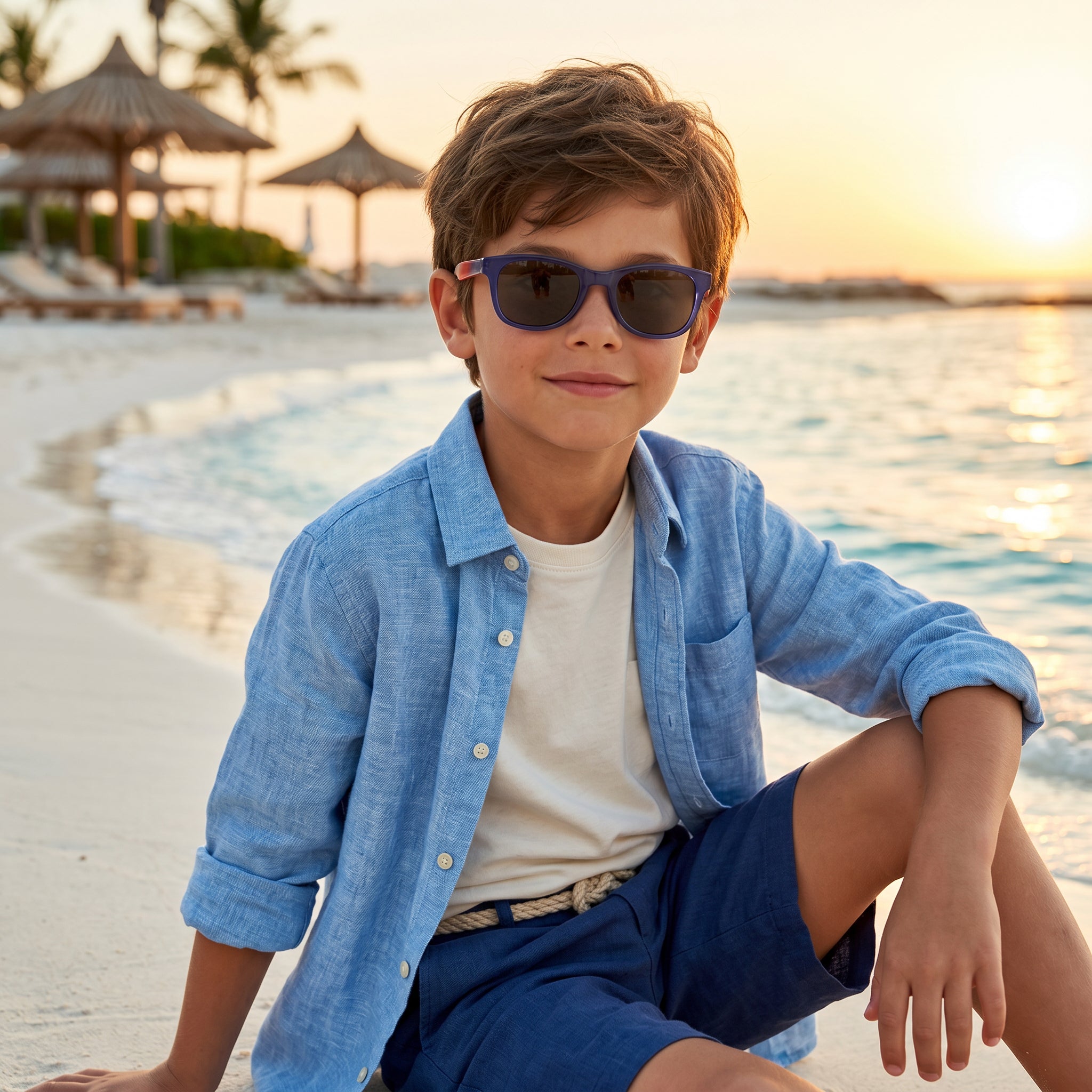 Boys Star Blue Fade Classic Sunglasses