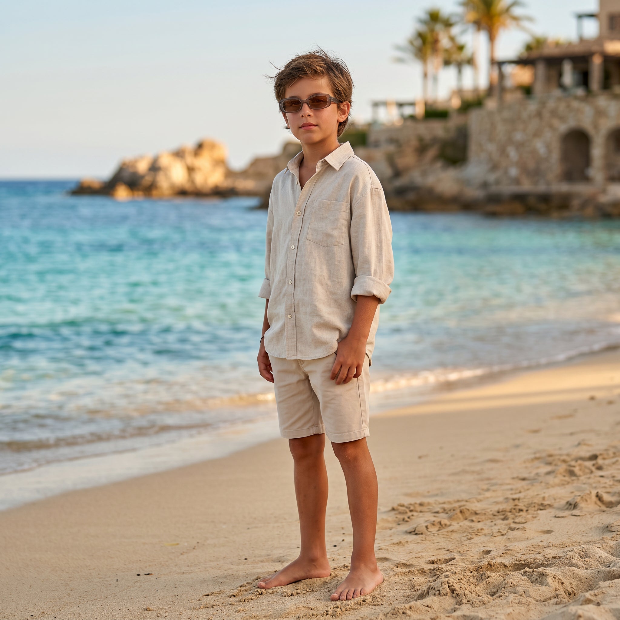 Boys Selah Black Oval Sunglasses