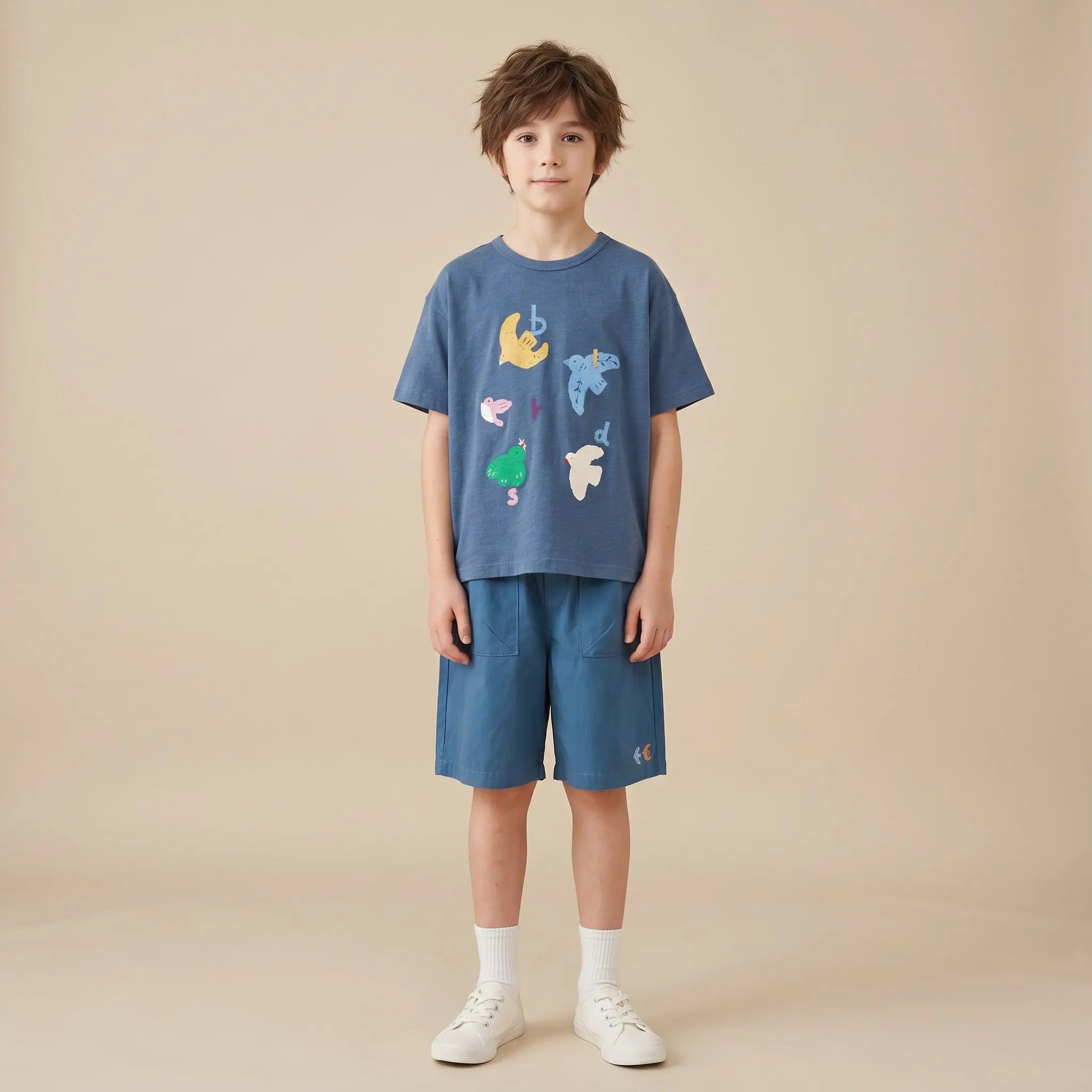 Girls Blue Graphic T-Shirt & Shorts Set Sol Vera