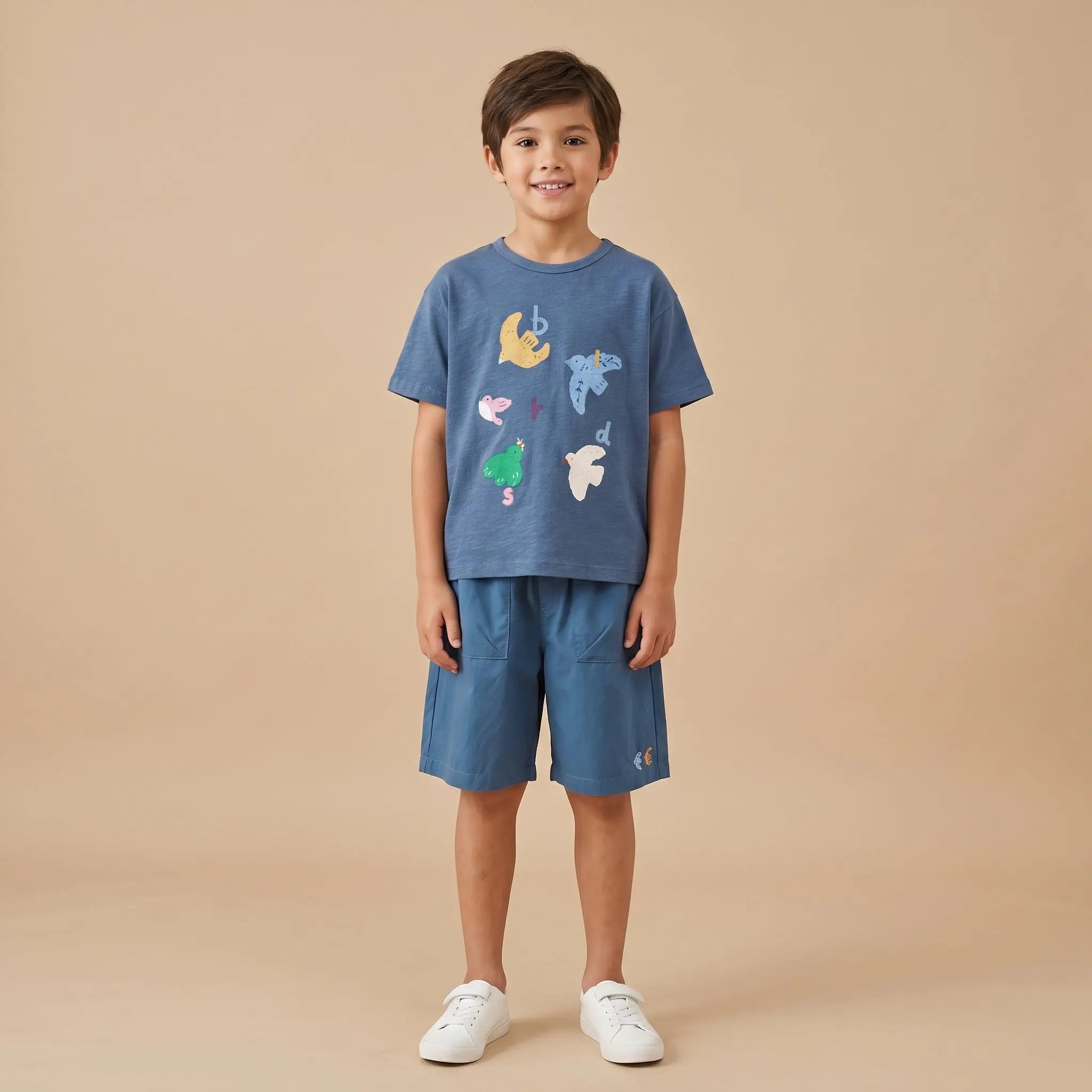 Girls Blue Graphic T-Shirt & Shorts Set Sol Vera