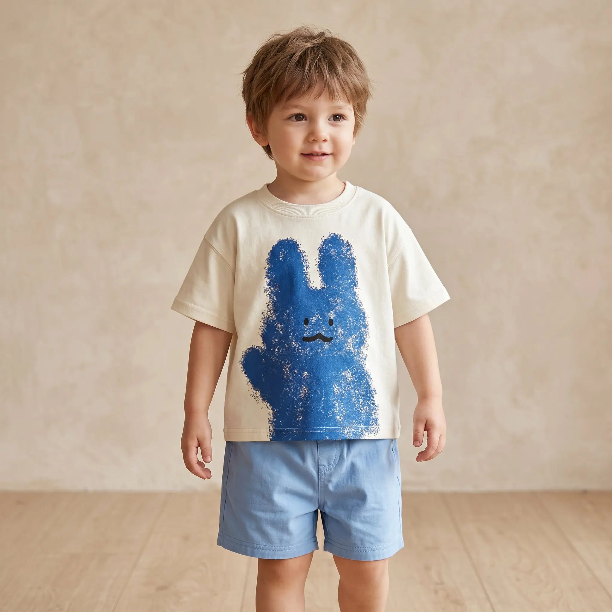Boys White Bunny Graphic T-Shirt Sol Vera