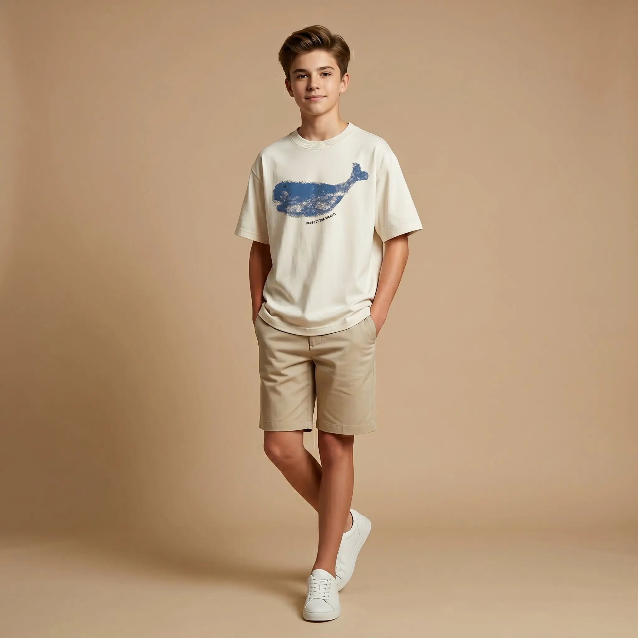 Boys White Whale Graphic T-Shirt Sol Vera