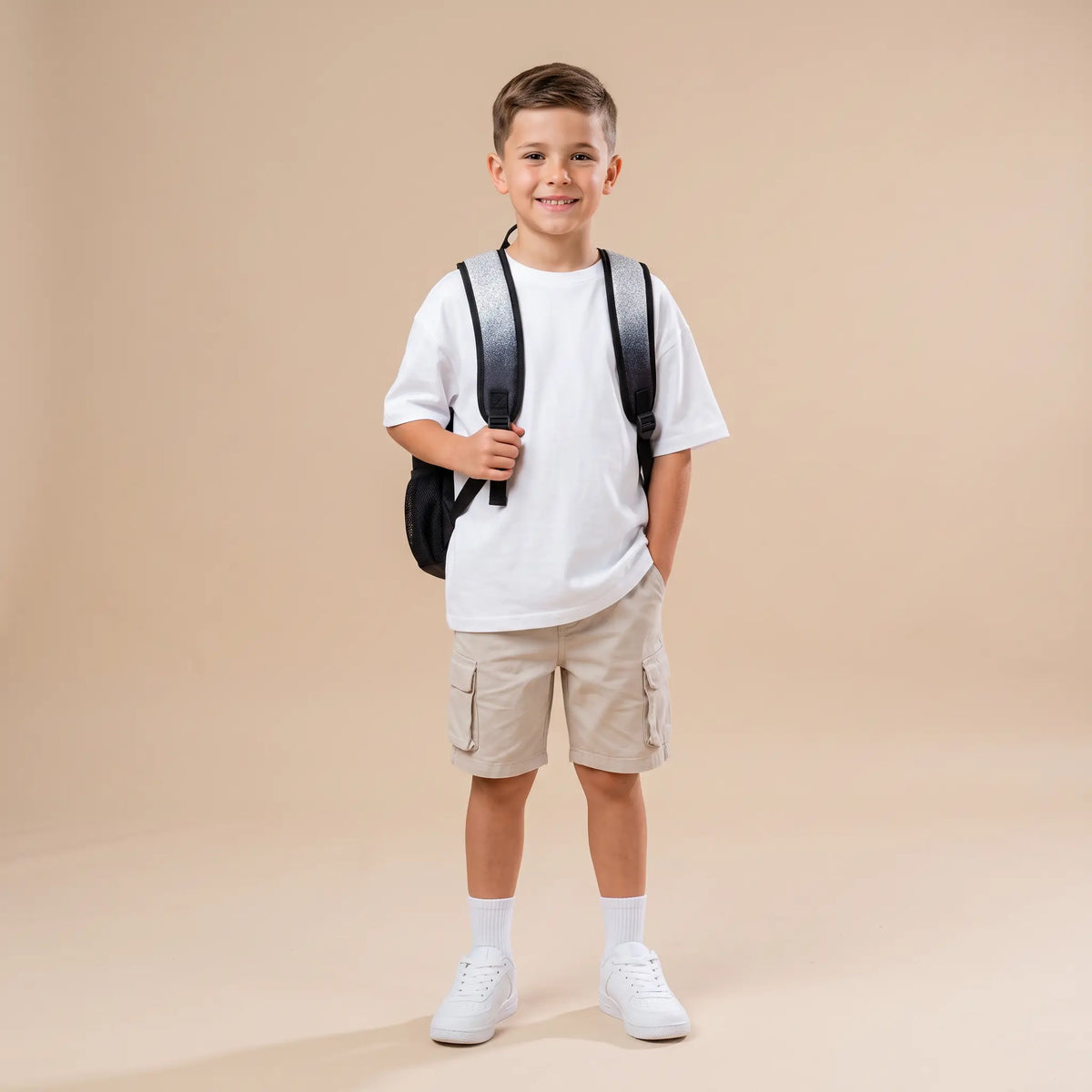 Backpack Pro Maxi Black & White Speckle Fade HYPE