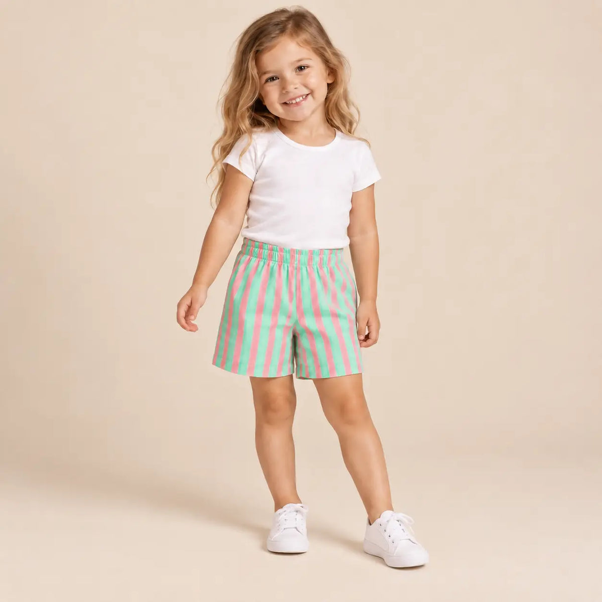 Fluor bermuda - 3Y girl lookbook pose 2