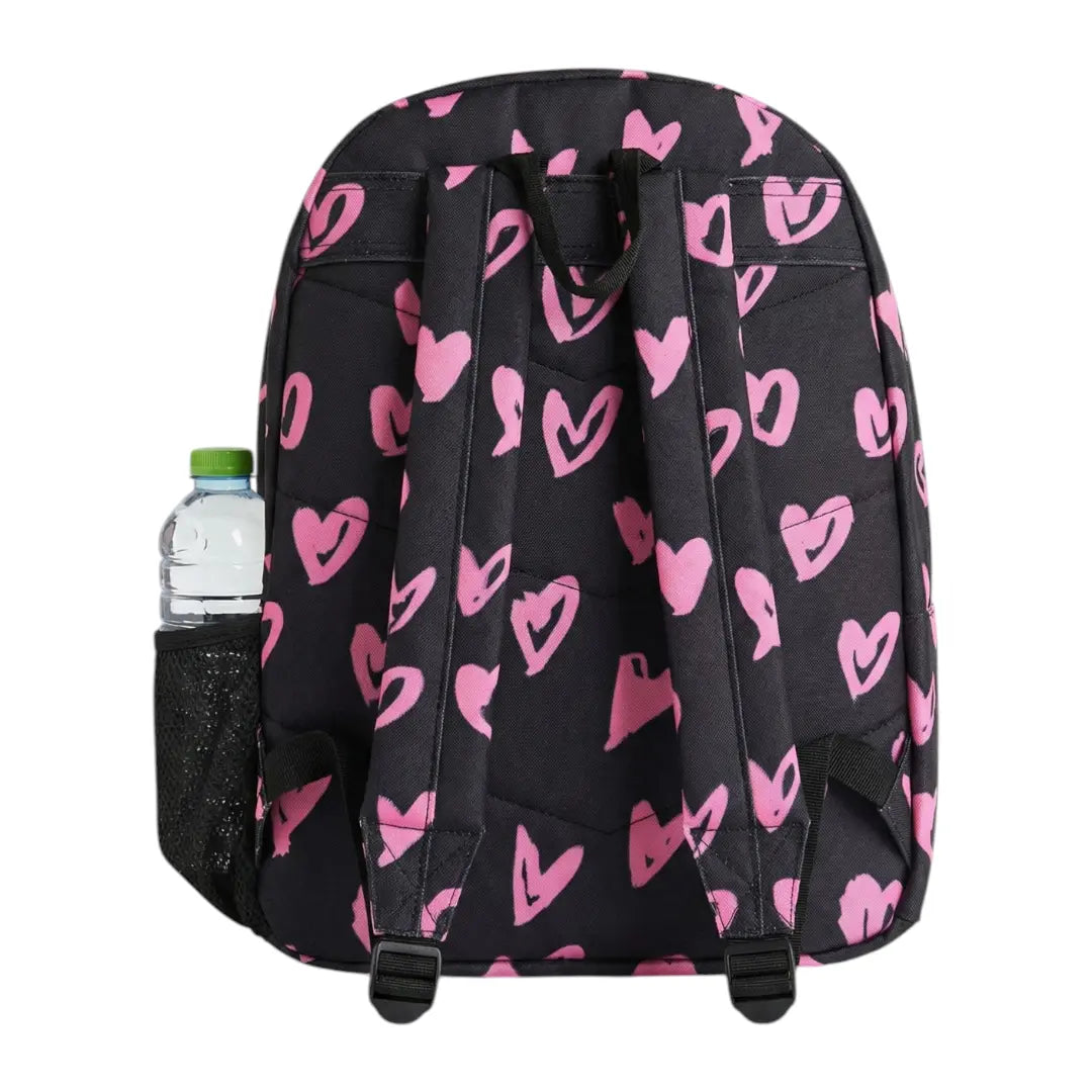 Black Pink Scribble Heart Backpack HYPE
