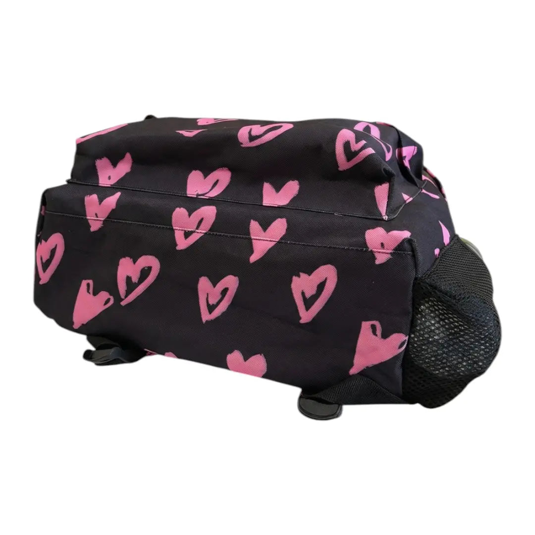 Black Pink Scribble Heart Backpack HYPE
