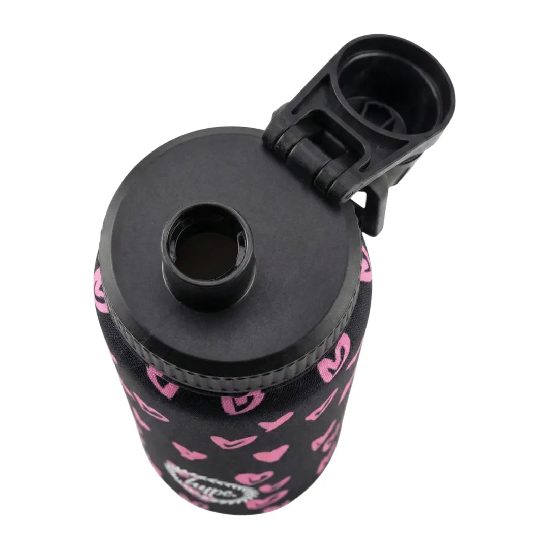 Black Pink Scribble Heart Metal Water Bottle HYPE