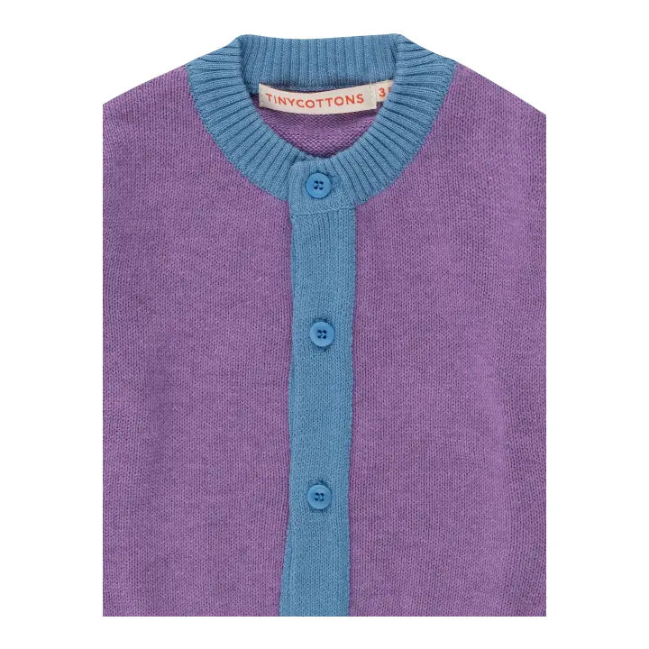 Color Block Baby Cardigan - Violet TINYCOTTONS