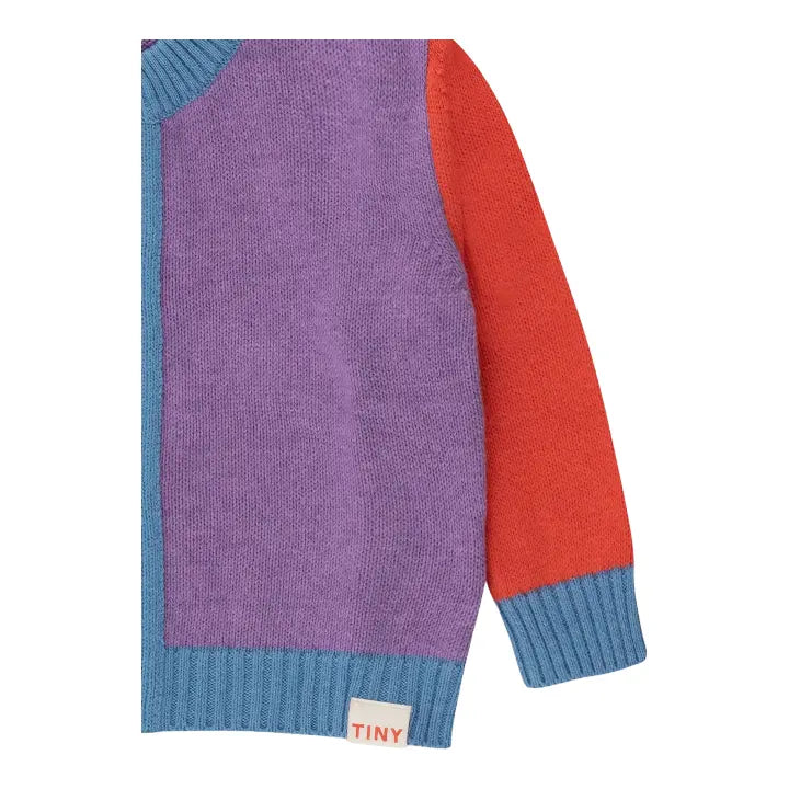 Color Block Baby Cardigan - Violet TINYCOTTONS