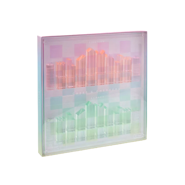 Mini Lucite Chess & Checkers Aurora