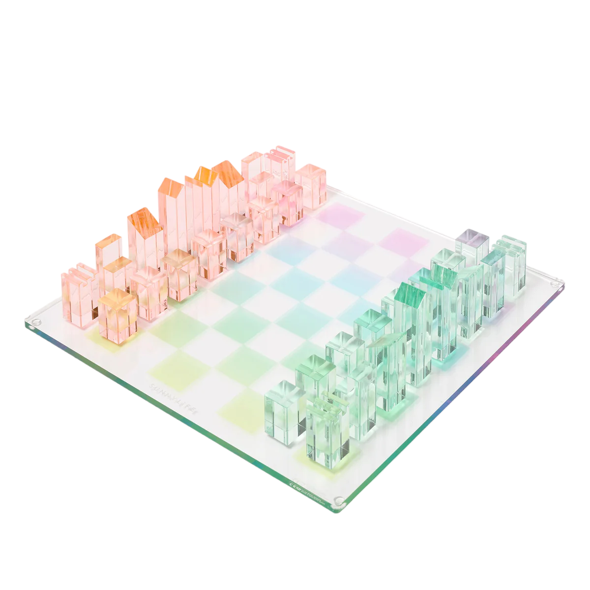 Mini Lucite Chess & Checkers Aurora