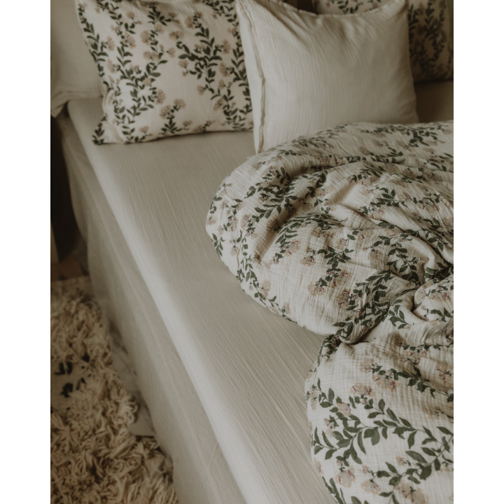 Sand Muslin Fitted Sheet Double