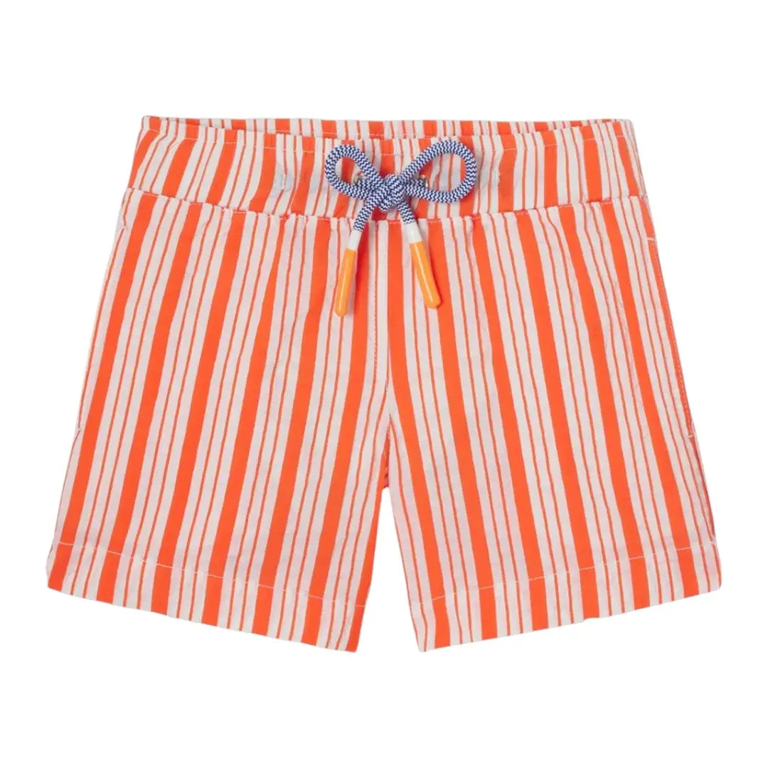 Milo Swim Shorts - Orange and White Stripes LISON PARIS