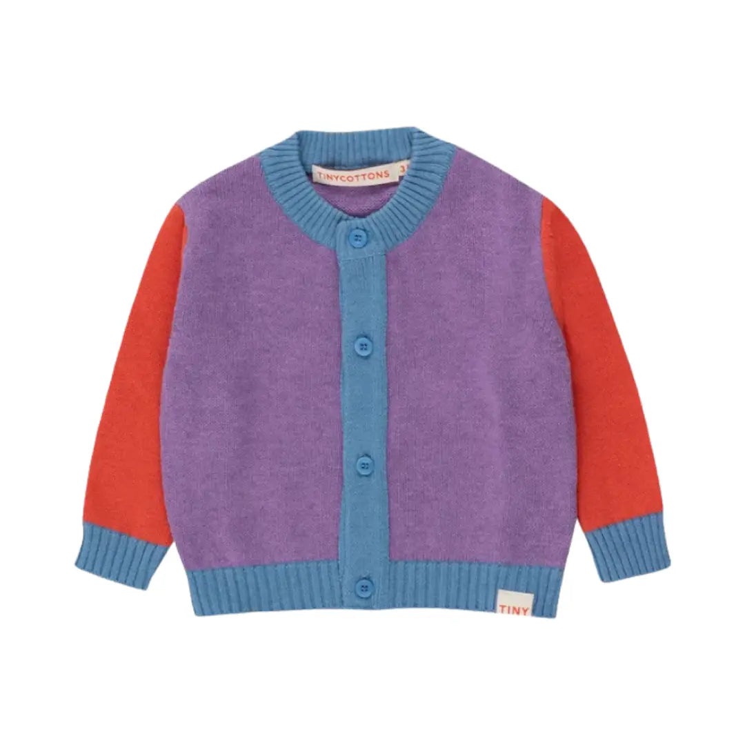 Color Block Baby Cardigan - Violet TINYCOTTONS