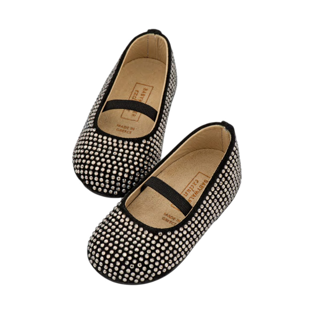 Babywalker Black Swarovski Crystal Ballet Flats