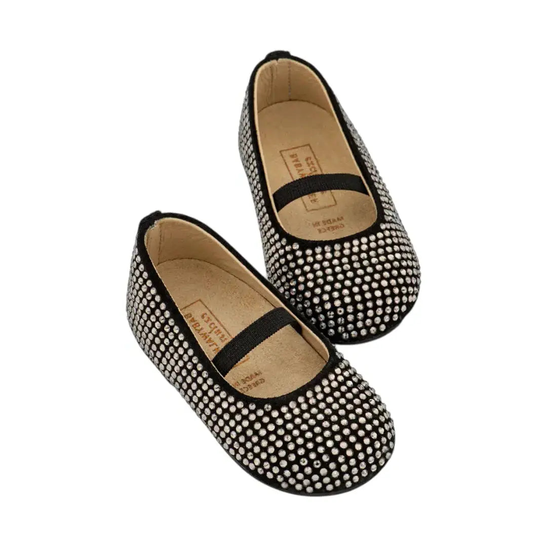 Babywalker Black Swarovski Crystal Ballet Flats BABYWALKER