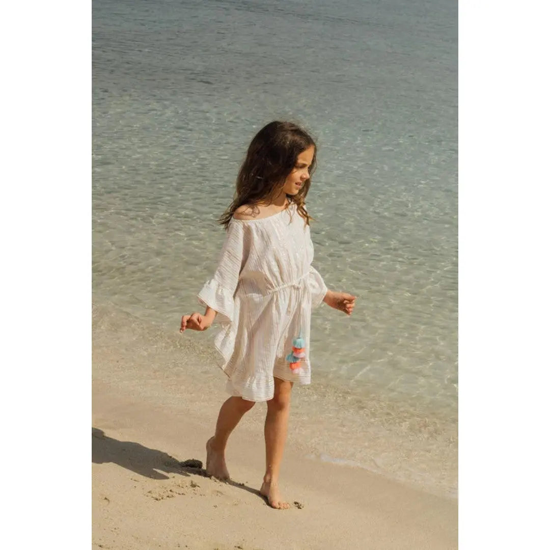 Gold & Pink Stripes Caftan Swim Cover Up LISON PARIS