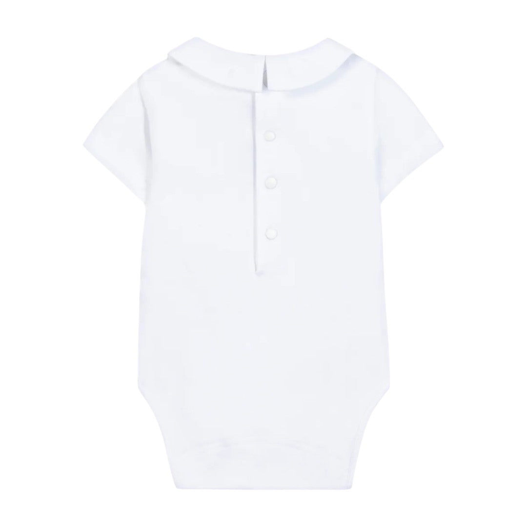 White Collared Onesie With TC Embroidery