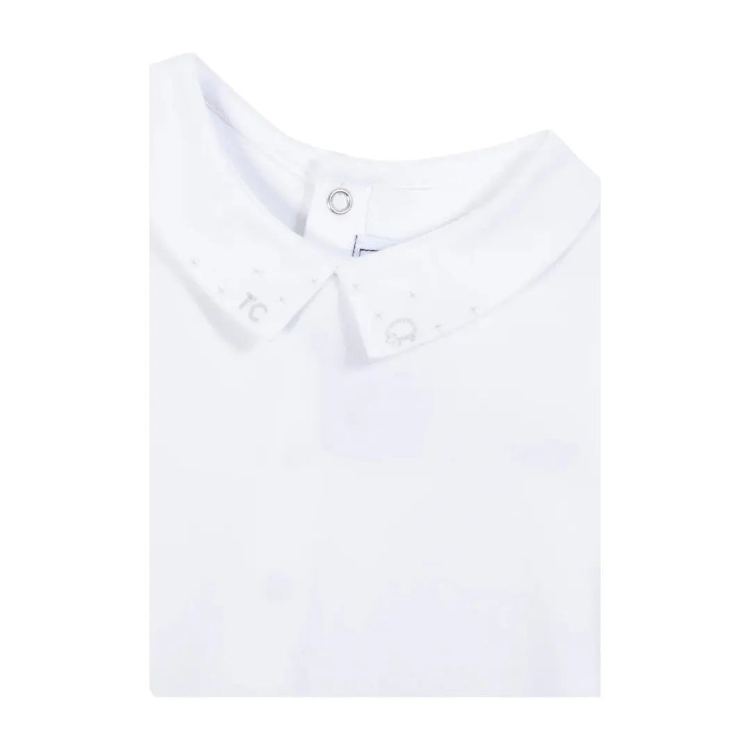 White Collared Onesie With TC Embroidery TARTINE ET CHOCOLAT