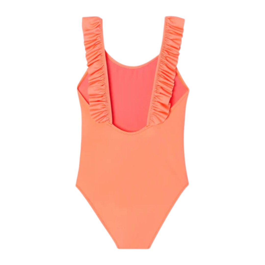 Bora Bora One Piece Swimsuit With Ruffles - Neon Coral