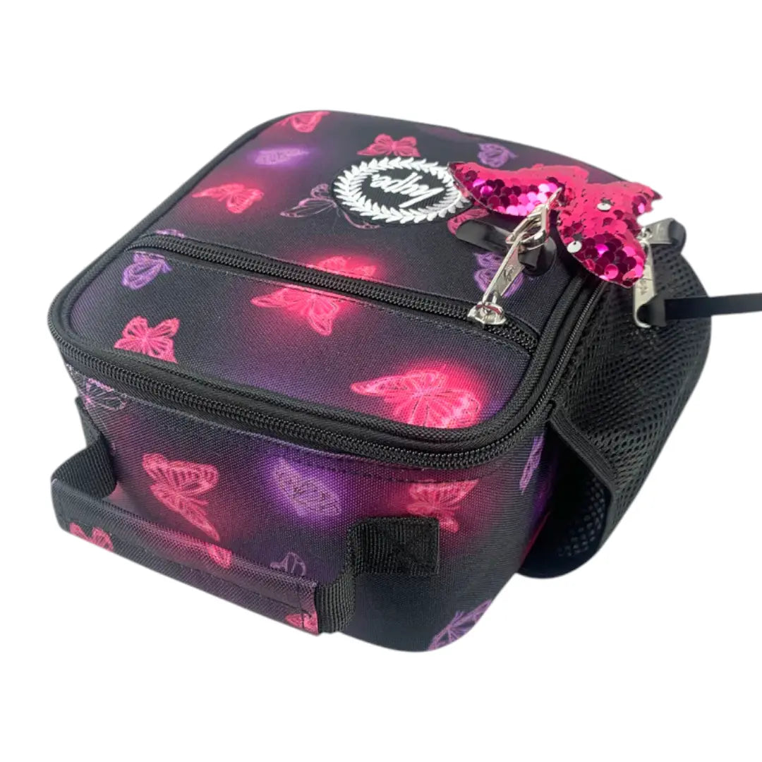 Pink & Purple Glow Butterfly Insulated Lunch Bag HYPE