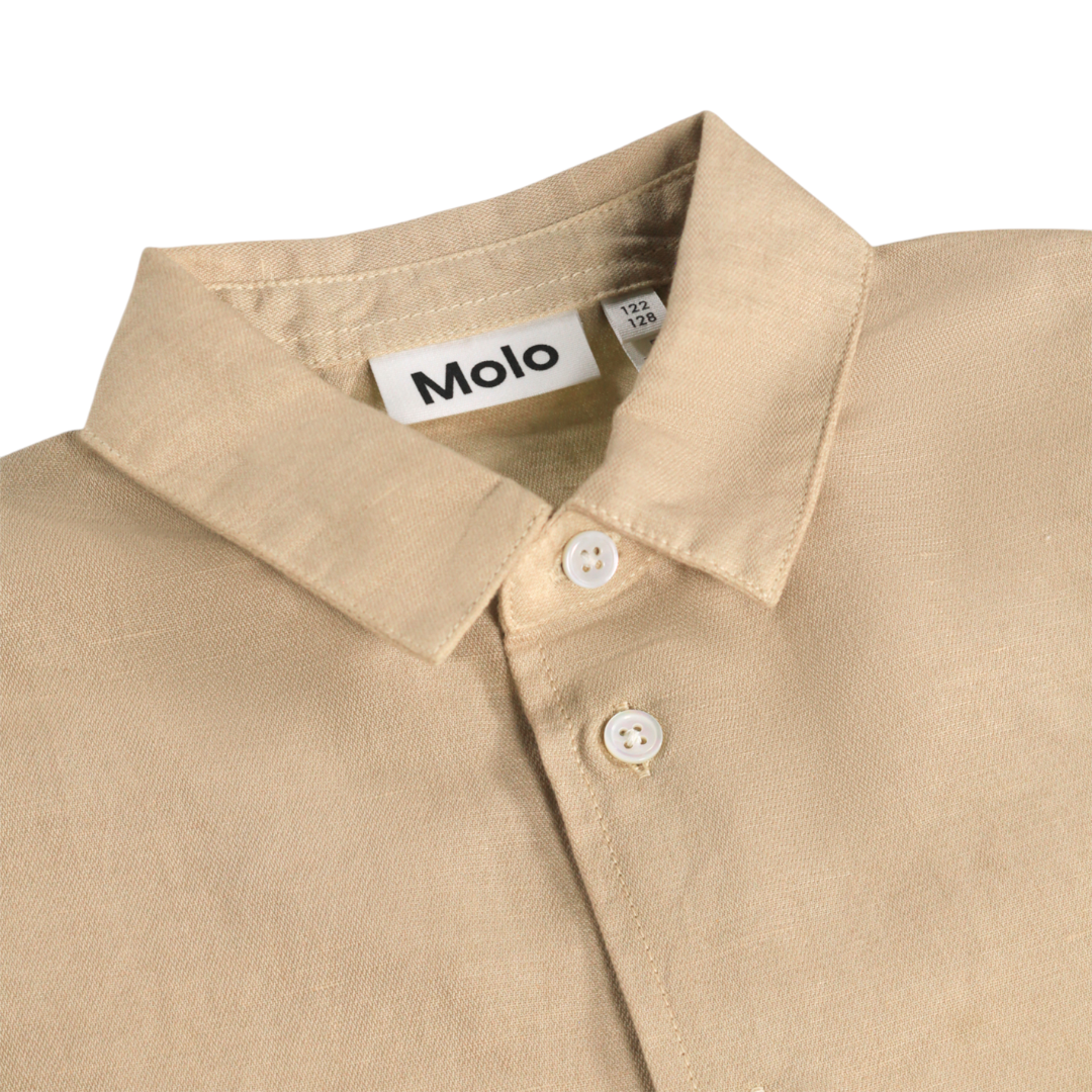 Boys Desert Sand Linen Blend Shirt & Shorts Set